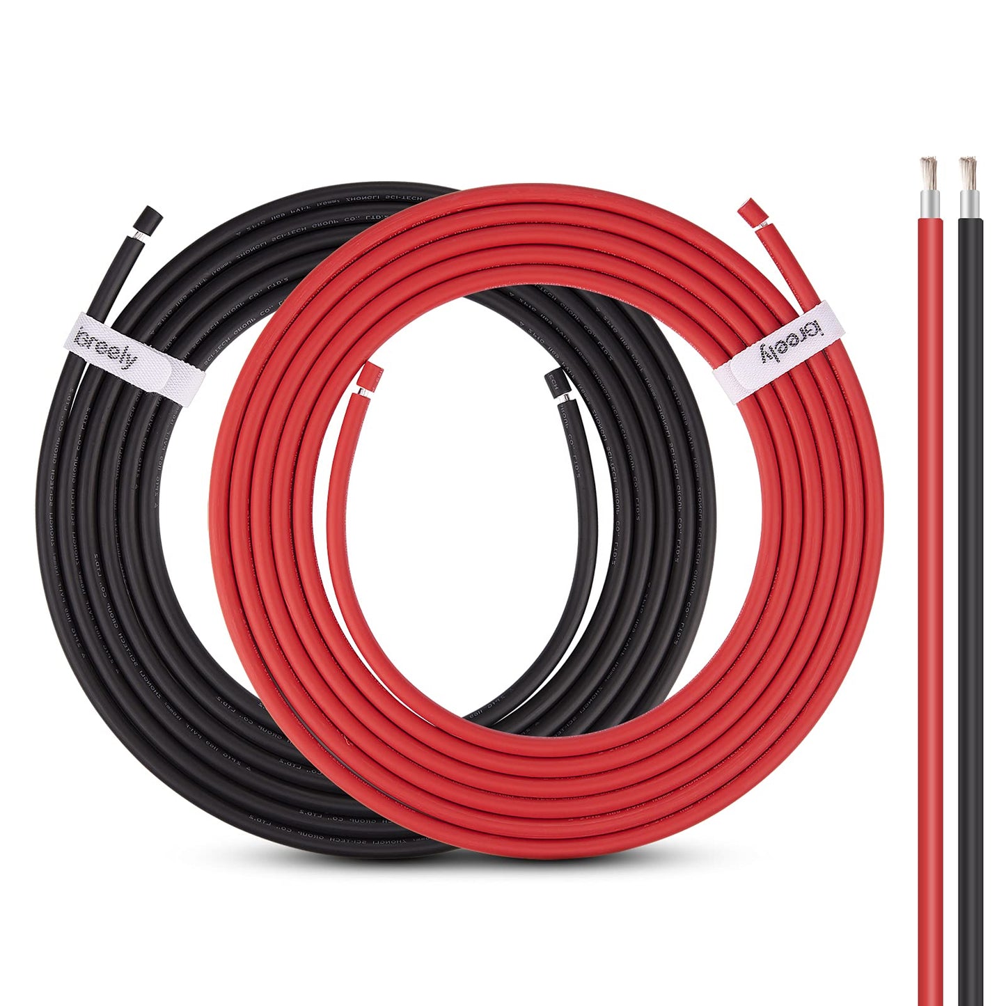 iGreely Solar Panel Wire - 30Ft Black & 30Ft Red 10AWG(6mm²) Tinned Copper PV Wire UV Resistant Cable for Solar Panel MPPT Controller Boat Marine Automotive RV Outdoor