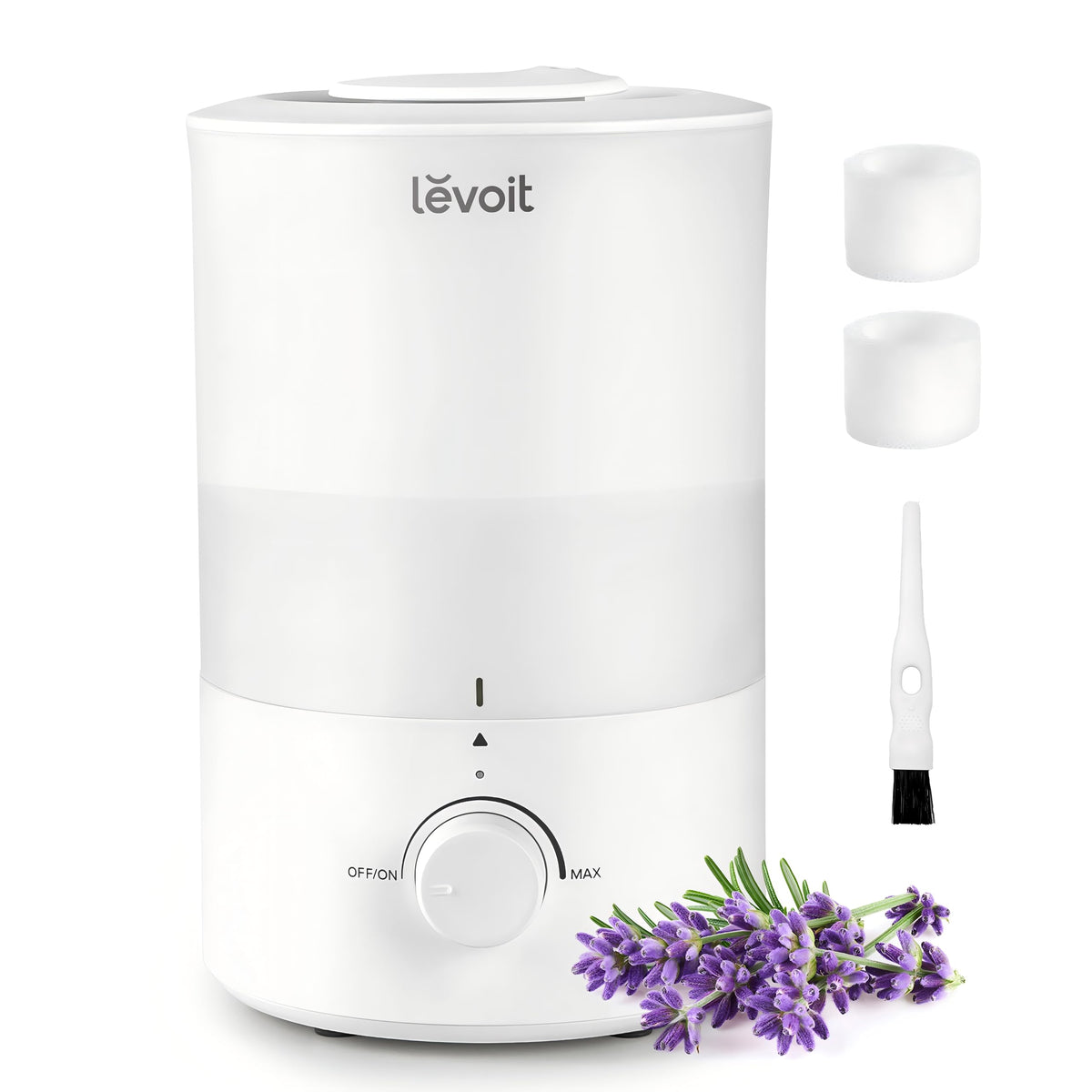 Levoit Humidifiers for Bedroom Large Room, 3L Cool Mist Top Fill Oil Diffuser for Baby Nursery and Plants, 360 Degree Nozzle, Quiet Rapid Ultrasonic Humidification for Home Whole House, White