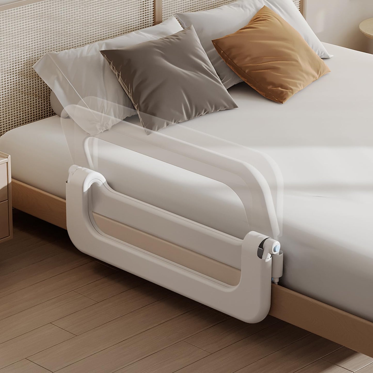Baby Bed Rail Guard for Toddler - 32in Adjustable Heights, Swing Down Bed Rail, Extra Tall Child Safety Side Bed Rails for Kids - Foldable Toddler Bed Rail for Queen, King, Twin, Full Size Beds