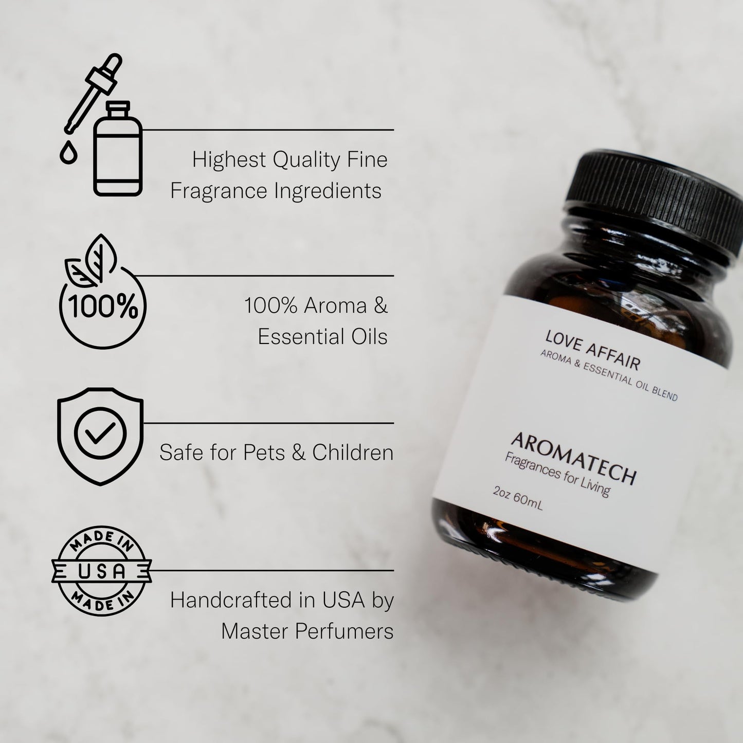 AromaTech Love Affair Premium Aroma Oil – Heady & Radiant Home Fragrance with Notes of Jasmine, Saffron, Cedarwood & Ambergris for Scent Diffusers, Cold-Air and UltraSonic Scent Machines – 120 mL