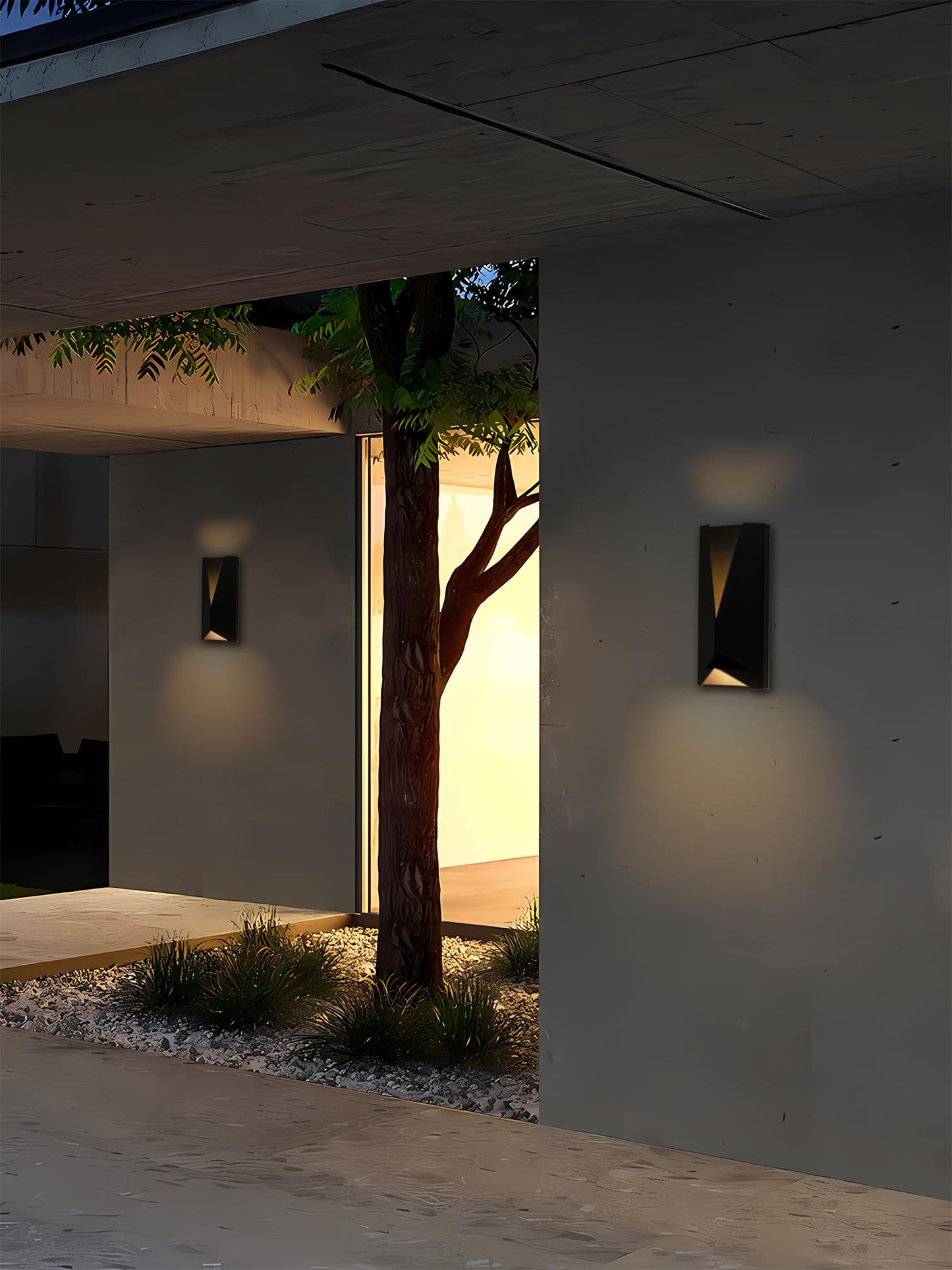 OUPAVOCS Modern Outdoor Wall Lights Exterior, Black Dimmable LED Wall Sconce, 14 Inch Front Porch Light Fixture Wall Mount, Waterproof Patio Sconce Lighting for House, Commercial, 2-Pack