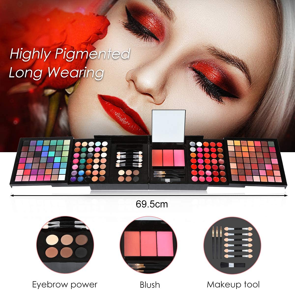 Professional Makeup Set Full 177 Color Eyeshadow Palette Blush Lip Gloss Concealer Kit -Beauty Makeup Set,All-in-One Makeup Kit with Mirror, Applicators (177 Makeup Kit)