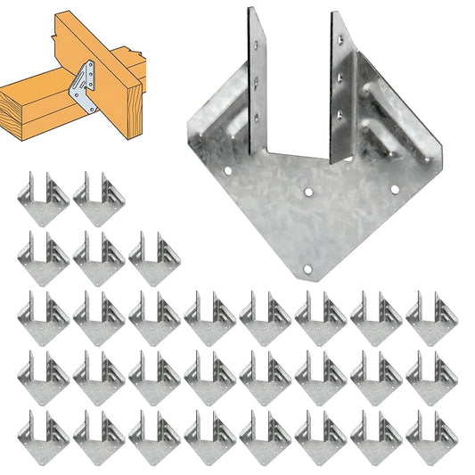 CNQLIS 18-Gauge Hurricane Ties,Heavy Duty Electrogalvanizing Joist Hangers,1.2mm Fit 2X Truss to Rafter Connector, for Roofing Trusses Wood Timber Connectors,Thickness 1.2mm(30 Pcs)