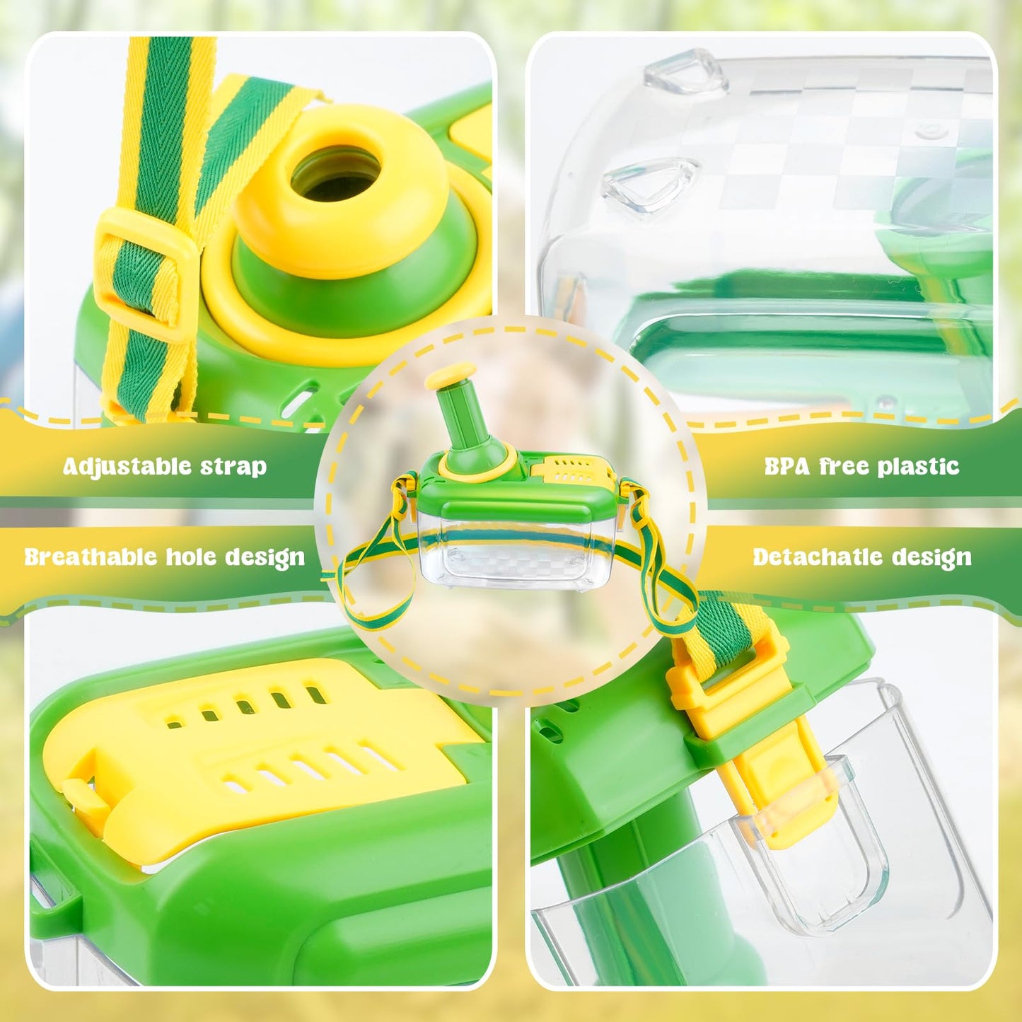 JYNTERPLAY 2 Pack Bug Catcher for Kids Insect Catching Kit 360° Rotating Viewing Angle with Butterfly Net Tweezer Magnifying Glass Clamp Outdoor Explorer Activities for Age 3-5 5-8 8-12