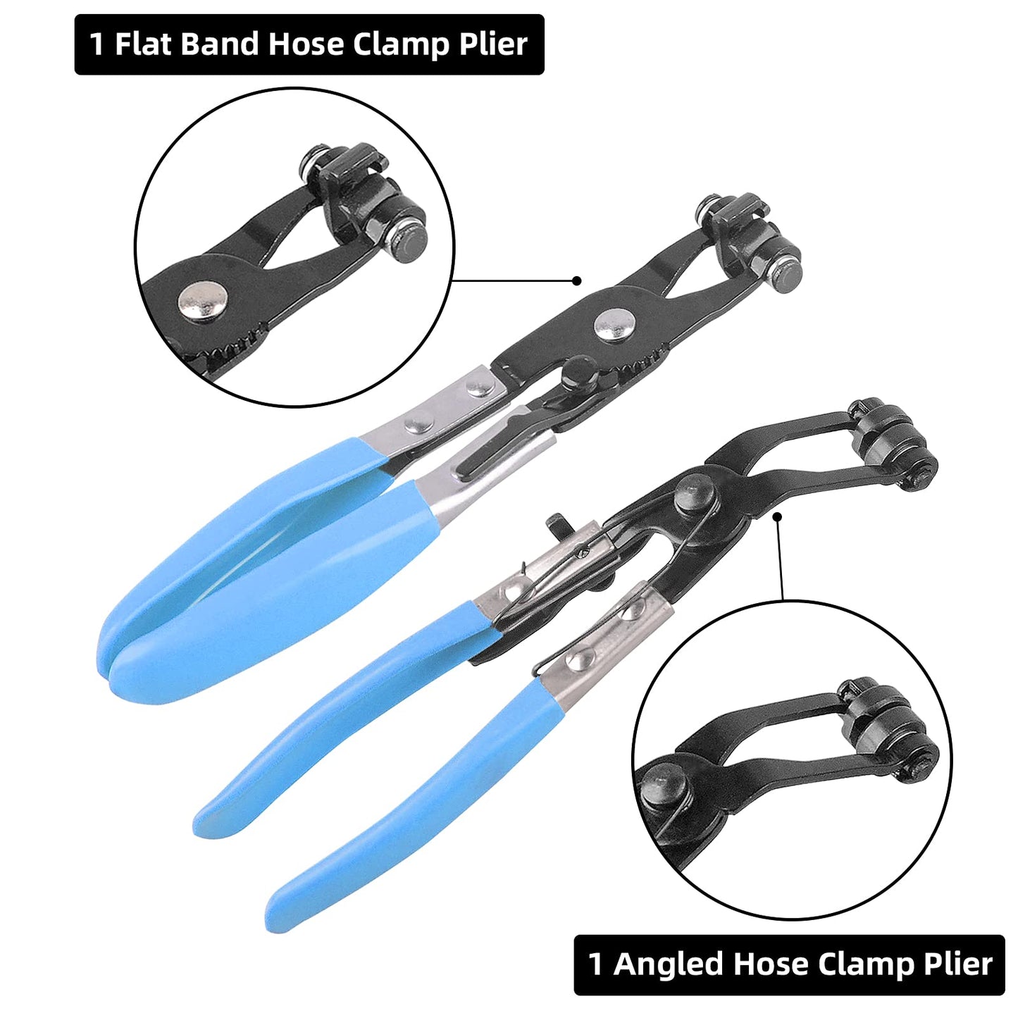 DAYUAN 9pcs Wire Long Reach Hose Clamp Pliers Set Fuel Oil Water Hose Auto Tools