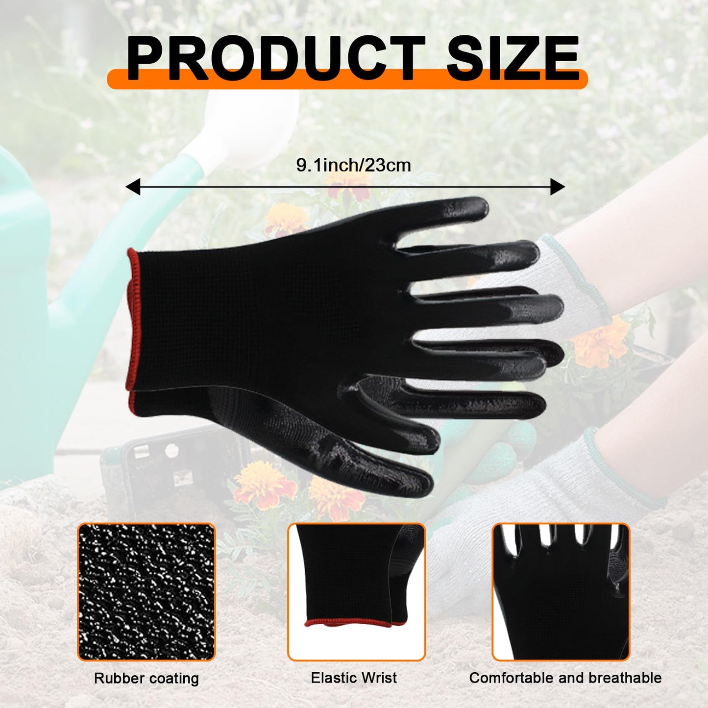 Voittozege 72 Pairs Gardening Gloves for Men Women Rubber Coated Work Gloves for Men Women Multipack Safety Construction Glove for Gardening Assembly Landscaping Construction