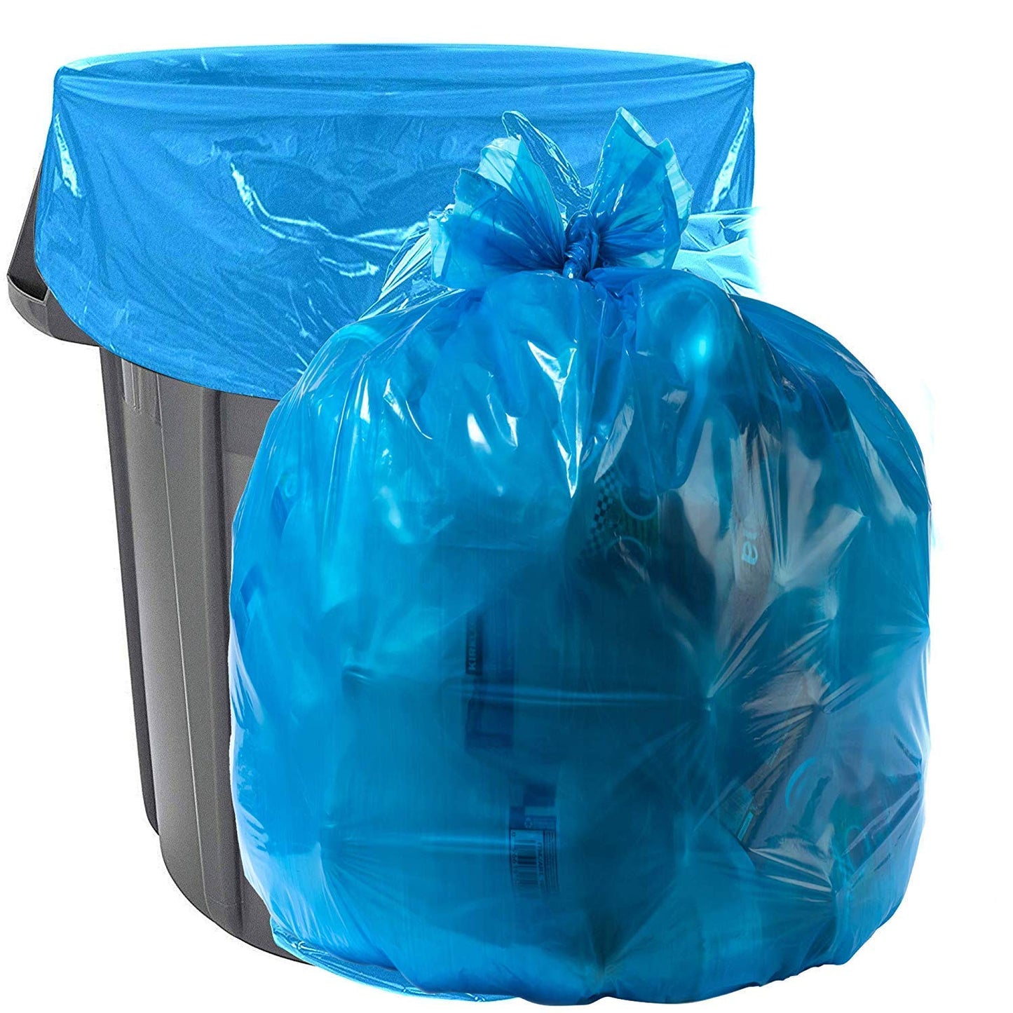 Aluf Plastics 33 Gallon Blue Trash Bags - (Pack of 100) - 1.2 MIL - Garbage or Recycling Bags 33" x 39" - Large Plastic Can Liners - for Industrial, Home, Contractor, Recycling