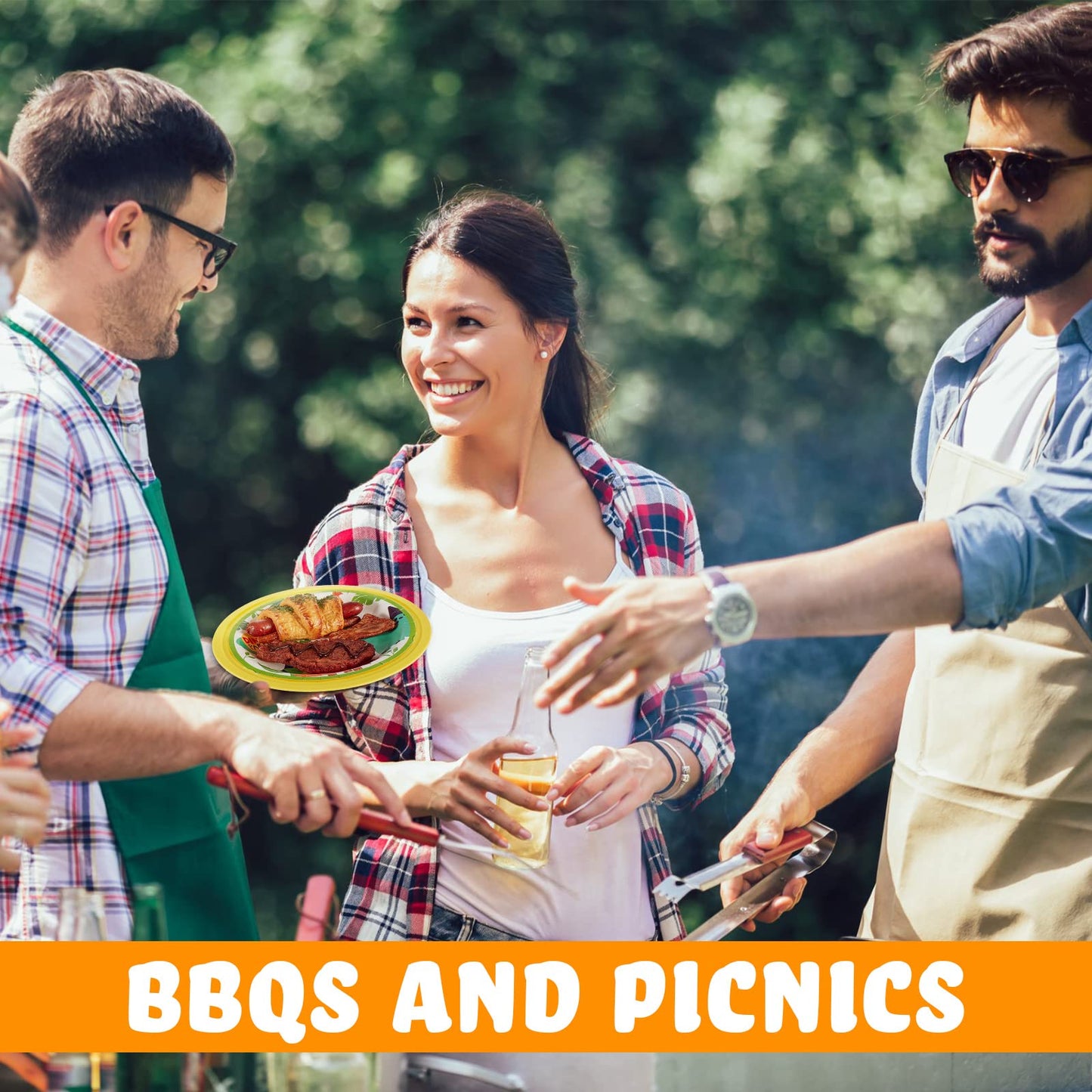 Tessco for you 24 Pcs Reusable Plastic Paper Plate Holders 10 Inch Heavy Duty Plastic Paper Plate Holder Set with Snap in Grooves for 9 Inch Plates, Dishwasher Safe for Picnic Party BBQ (Mixed Colors)