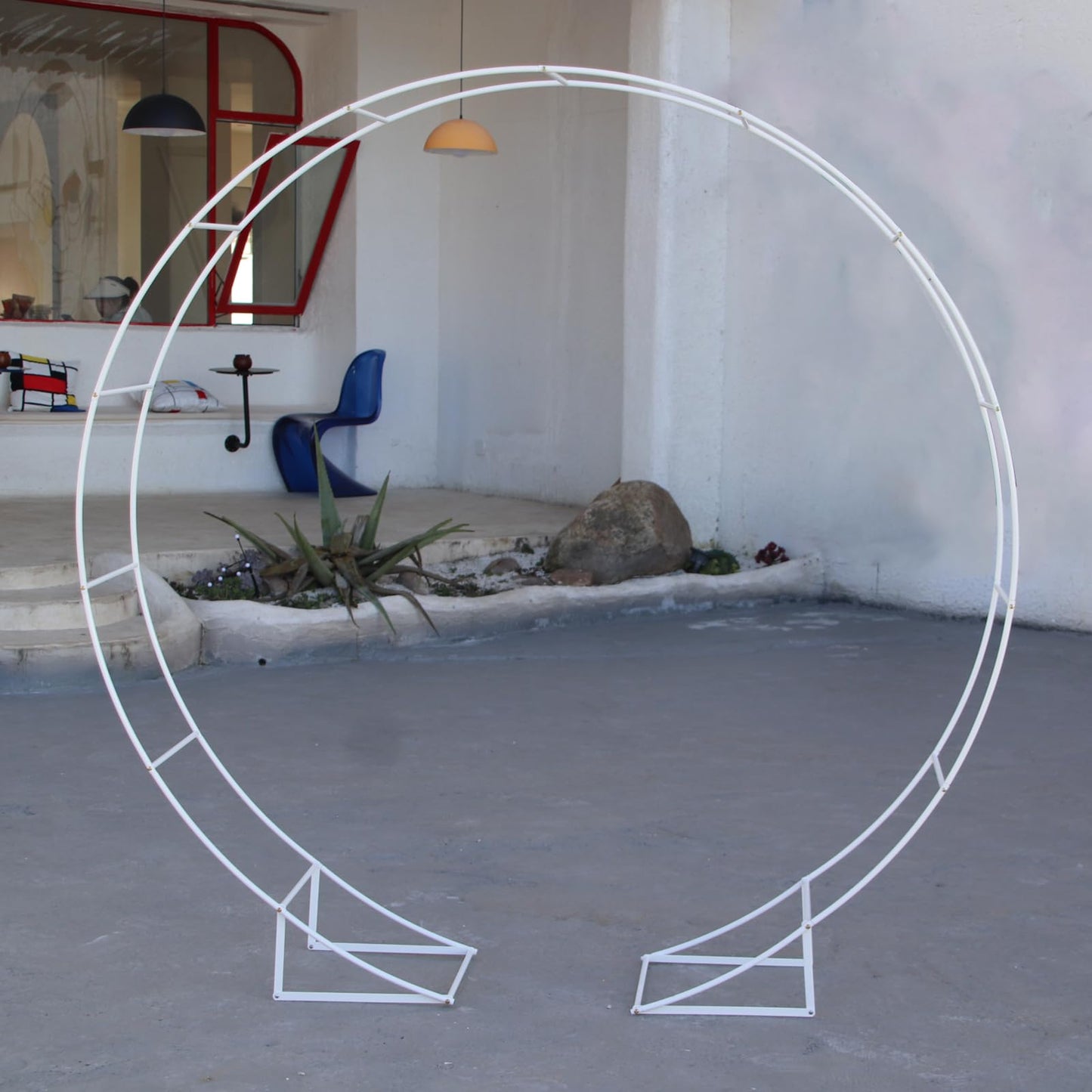 Heyfurni 200cm Round Garden Arch,Wedding Arch,Balloon,Metal Circle Backdrop Stand for Parties, Balloons, Baby Showers, Birthday Celebrations,6.6ftArch, Easy Assembly,200 x100cm, Sqaure, Metal