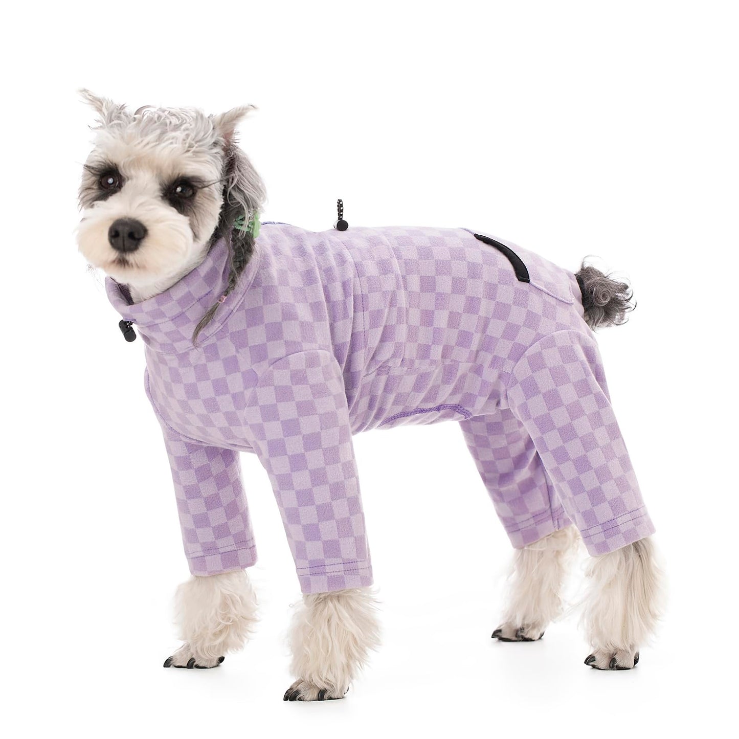 Dog Winter Coat, Warm Fleece Dog Cold Weather Coats, Plaid Turtleneck Dog Pajamas, Pullover Dog Jumpsuit, Turtleneck Dog Winter Clothes for Small Medium Dogs, Dog Onesie Anti Hair Shedding