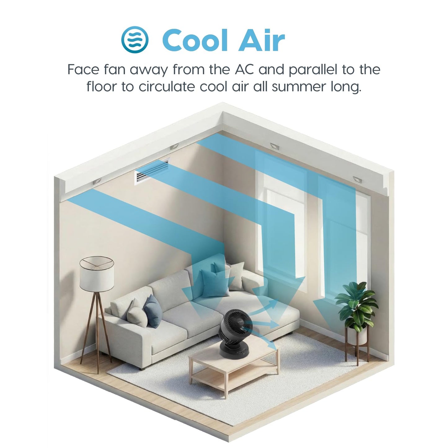 IRIS USA WOOZOO Desk Fan, Oscillating Table Air Circulator, 3 Speeds, 32ft Max Air Distance, 112° Adjustable Tilt, 27.5db Low Noise Motor, Small Fan for Bedroom, Office, Dorm, Black