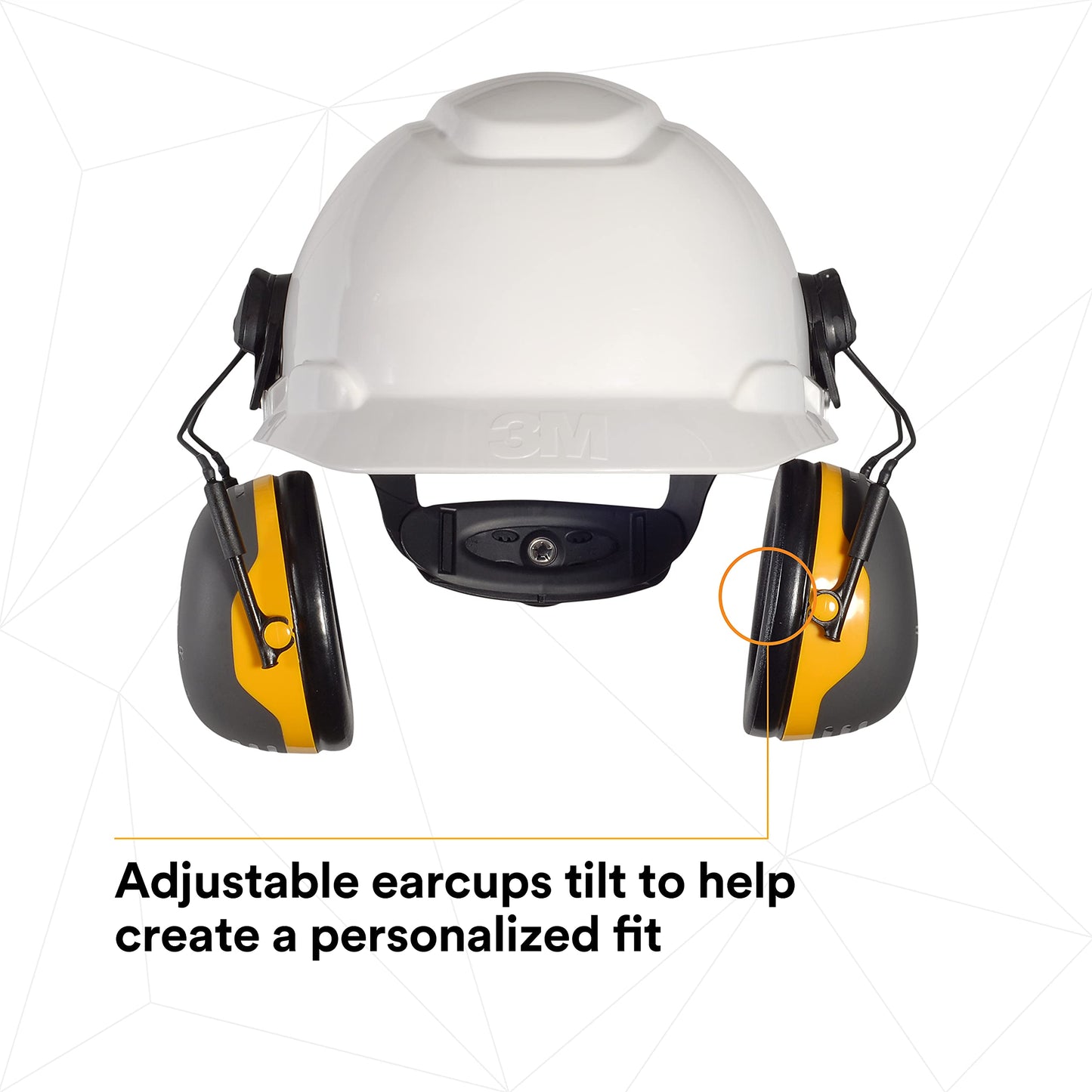 3M PELTOR Ear Muffs, Noise Protection, Hard Hat Attachment, NRR 24 dB, Construction, Manufacturing, Maintenance, Automotive, Woodworking, X2P3E