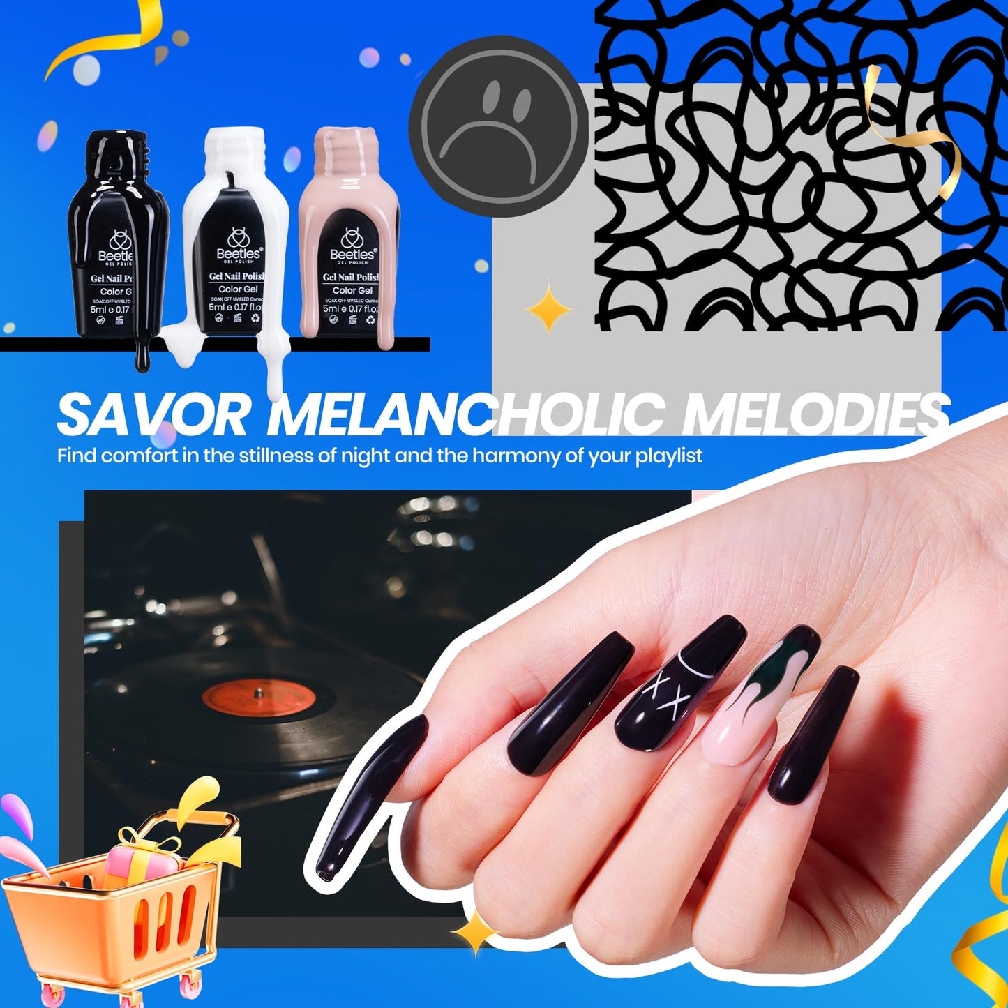 Beetles Gel Nail Polish Kit with U V Light 68 Pcs Emotional Spectrum 35 Colors Gel Polish Nail Kit with Base and Matte&Glossy Top Coat Soak Off All Season Gel Nail Kit Manicure Tools Gifts for Women