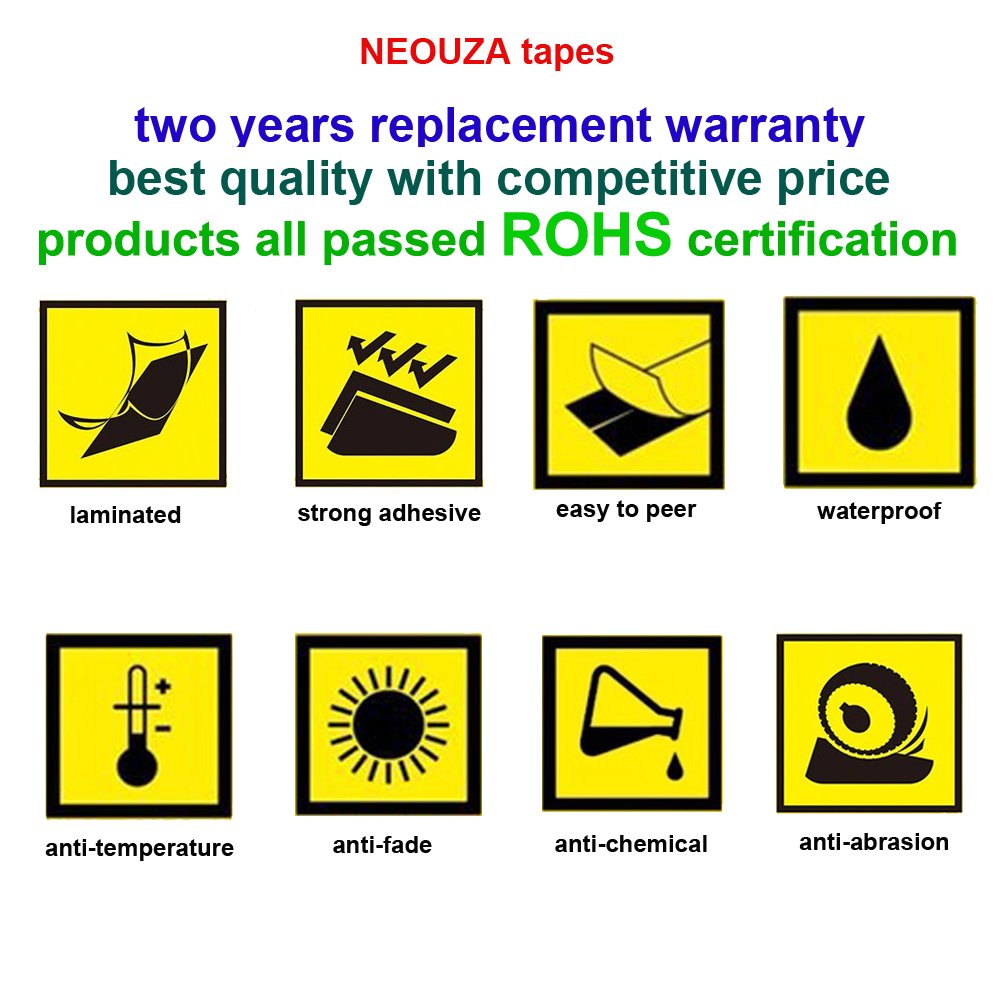 NEOUZA 5PK Compatible with Brother Laminated Tze TZ Label Tape Cartridge 24mm x 8m (Set of TZe-251 Black on White)