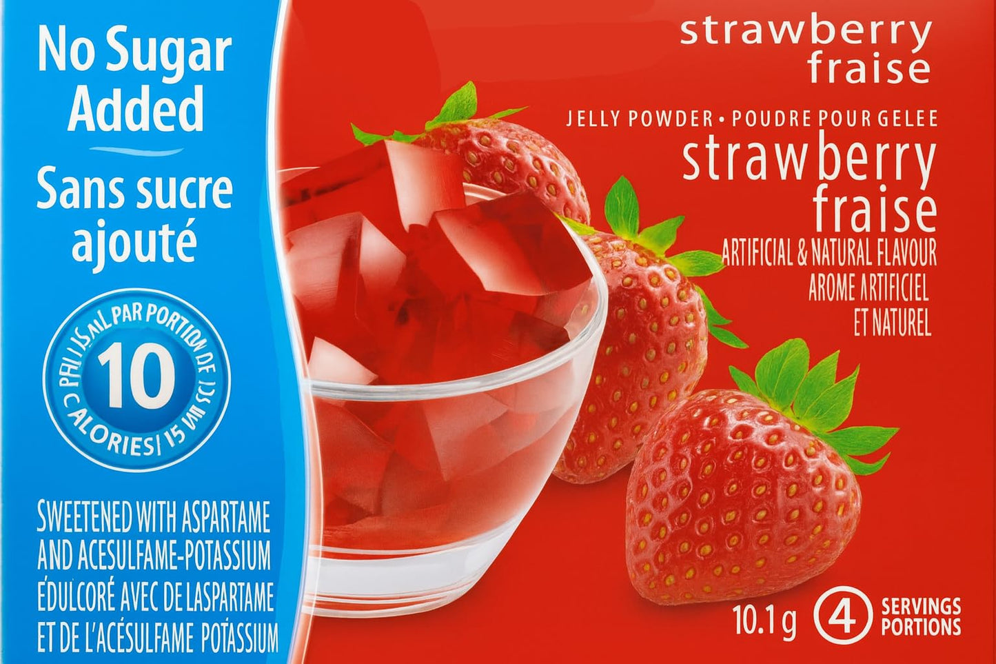 No Sugar Added Gelatin Mix 4-Pack – Strawberry, Orange, Cherry, Raspberry (41.5g Total) + PaLiSoL Keychain | Gélatine sans sucre – 4 saveurs + porte-clés PaLiSoL