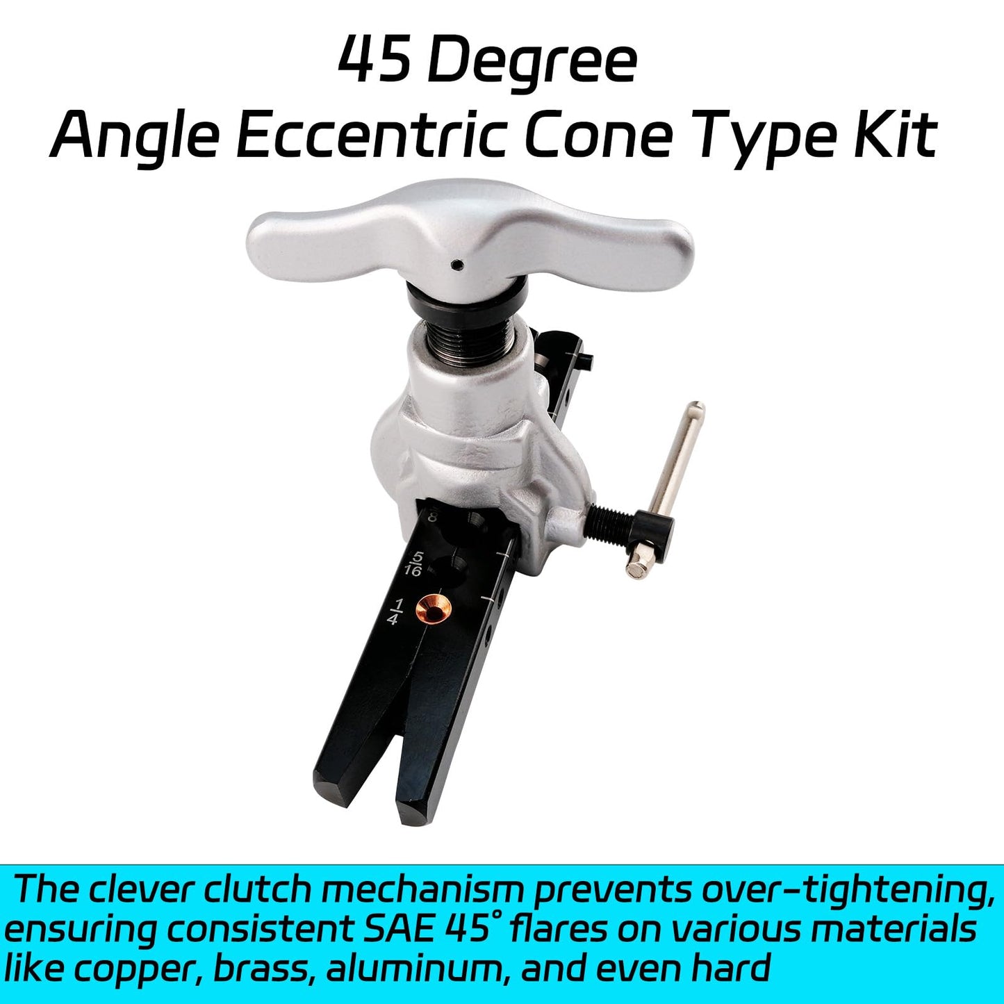 AeKeatDa Flaring Tools Set Tubing Pipe CT-806-A(1/4、5/16、3/8、1/2、5/8、3/4) 45 Degree Angle Eccentric Cone Type Kit Flaring Tool Kit Tubing Refrigeration