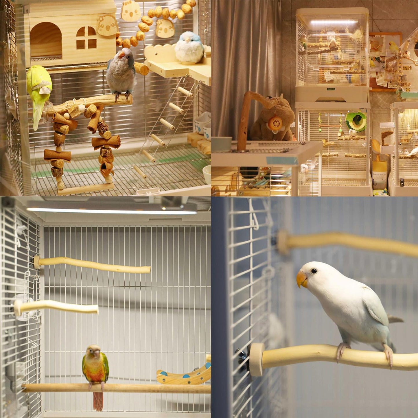 KFPSHLQE Bird Lighting, Bird Cage Light, Stepless Dimming Timed Light Off, Dual Use, Three Adjustable Color Temperatures, for Pet Cage