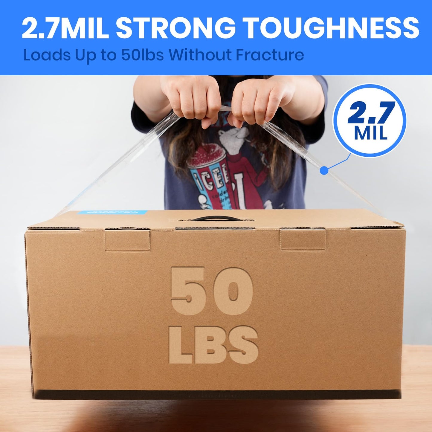 ADHES Shipping Tape Packaging Tape Packing Tape for Moving Boxes Heavy Duty Clear, 55M Per Roll 1.88 Inch Width,2.7Mil(12Rolls)