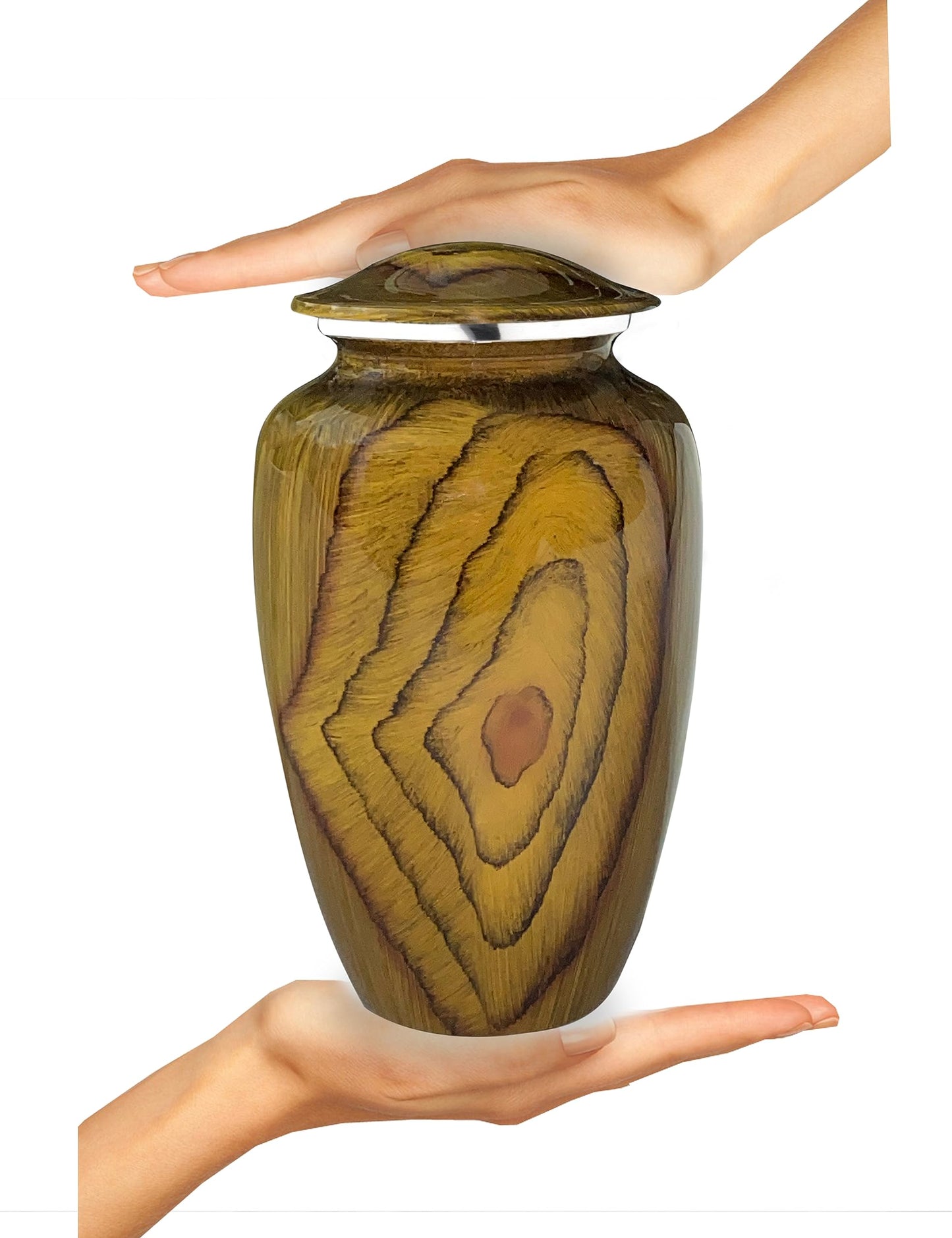 Bold & Divine Teak Root Wood Grain Finish Cremation Urn | Human Ashes Adult Memorial urn, Burial, Funeral Cremation Urns | 200 Cubic Inches Adult