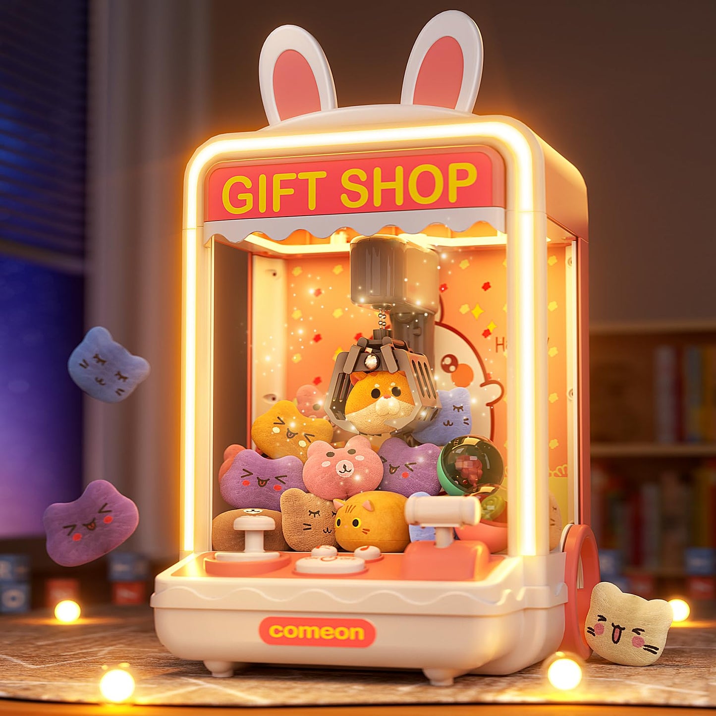 Claw Machine for Kids, Mini Candy Vending Grabber, Vending Machine Toys for Girls and Boys, Kids Party Games, Electronic Arcade Game Indoor Toy for Home Party Birthday Gifts & 20 Mini Plush Toys