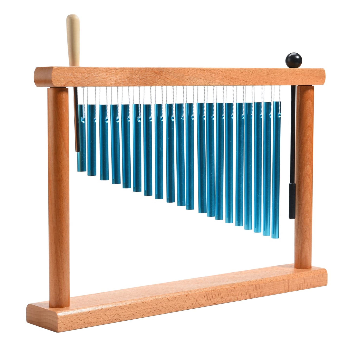 MIHEY 20 Tone Chime Table Top Wind Chime Bell Music Percussion Instrument with Mallet, Blue