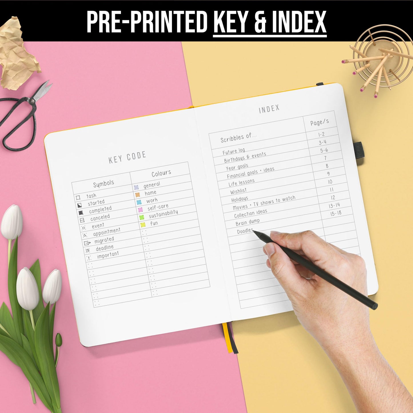 B5 Bullet Dotted Journal Notebook by STM | Thick Bleedproof 160gsm Paper, 150 Pages | Lay Flat Vegan Leather Hardcover | 2 Bookmarks, Printed Page numbers | Black Pen | 7 x 10 in | Charcoal