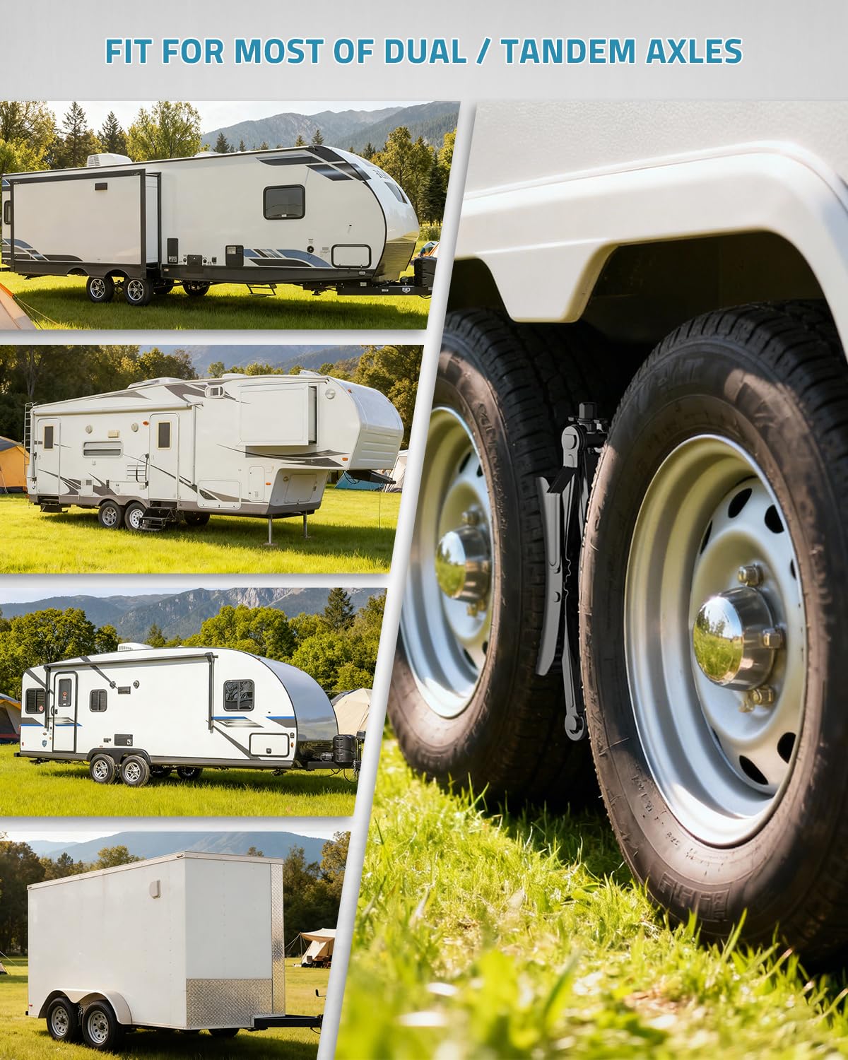 PAULINN Camper RV Wheel Chock Stabilizer 2 Sets for Travel Trailers Heavy Duty X Chocks Fits 3.5" to 12" Wheel Gaps