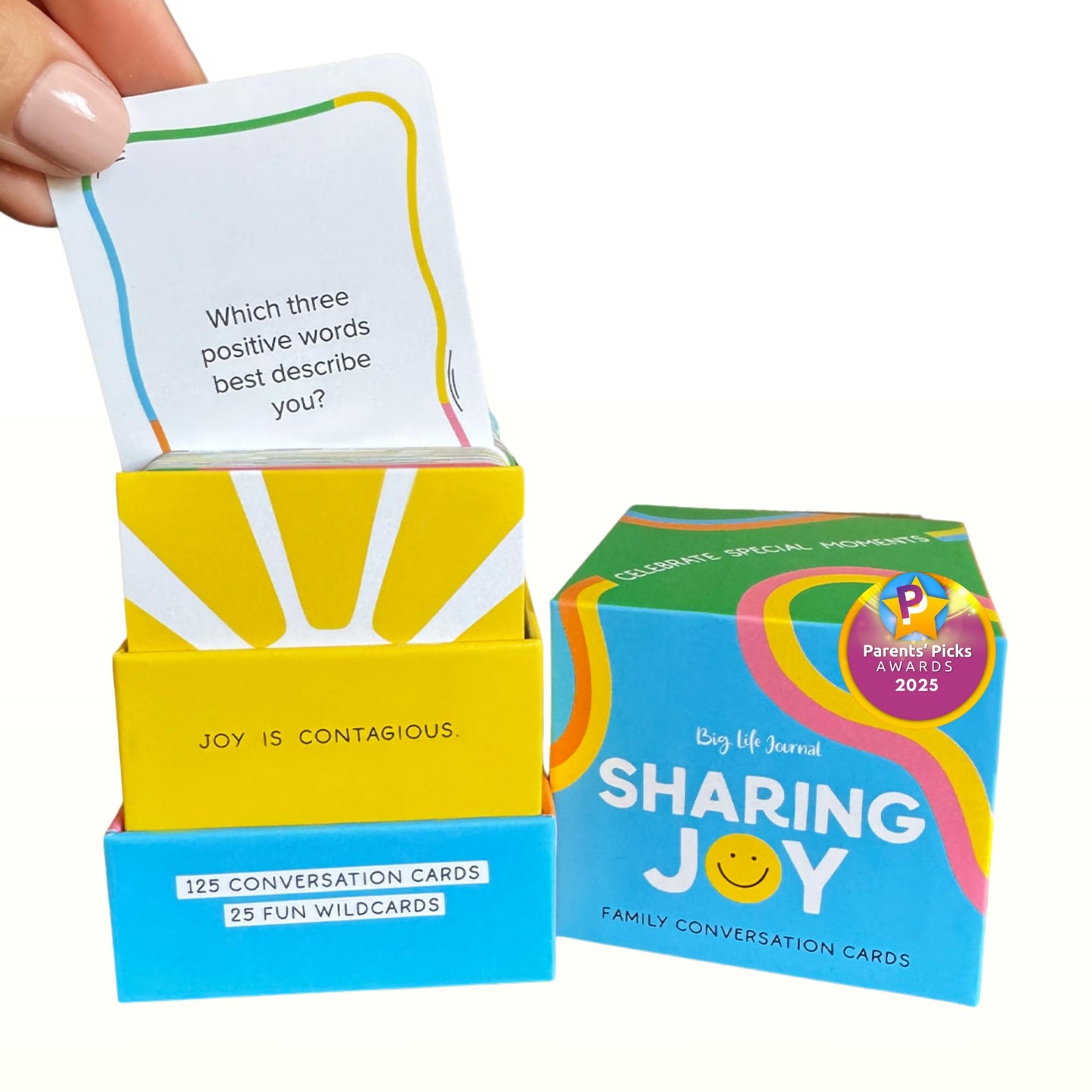 Big Life Journal Sharing Joy Family Conversation Cards - 150 Cards That Bring Families Closer Together, Put Down The Phones & Connect with Family, Meaningful Talk, Great for Dinner Table, Road Trips