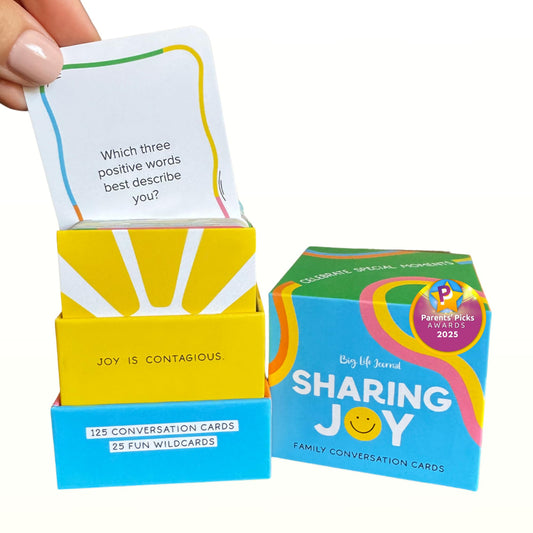 Big Life Journal Sharing Joy Family Conversation Cards - 150 Cards That Bring Families Closer Together, Put Down The Phones & Connect with Family, Meaningful Talk, Great for Dinner Table, Road Trips