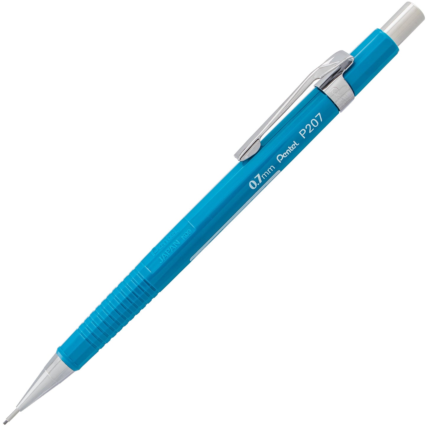 Pentel P200 Drafting Mechanical Pencil, 0.7mm Medium Point, Writing, Drawing, School Supplies, Metal Tip, Blue Barrel, P207-C, Box of 12