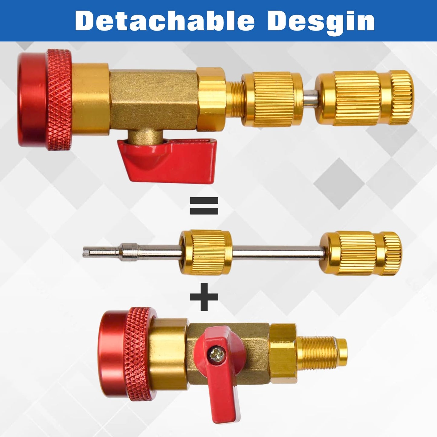 LEONTOOL AC Valve Core Removal Tool, R134a R1234yf R22 High Low Pressure Valve Core Quick Remover Installer Tool Set for Automotive Refrigerant Air Conditioning System Standard JRA and Schrader Valves