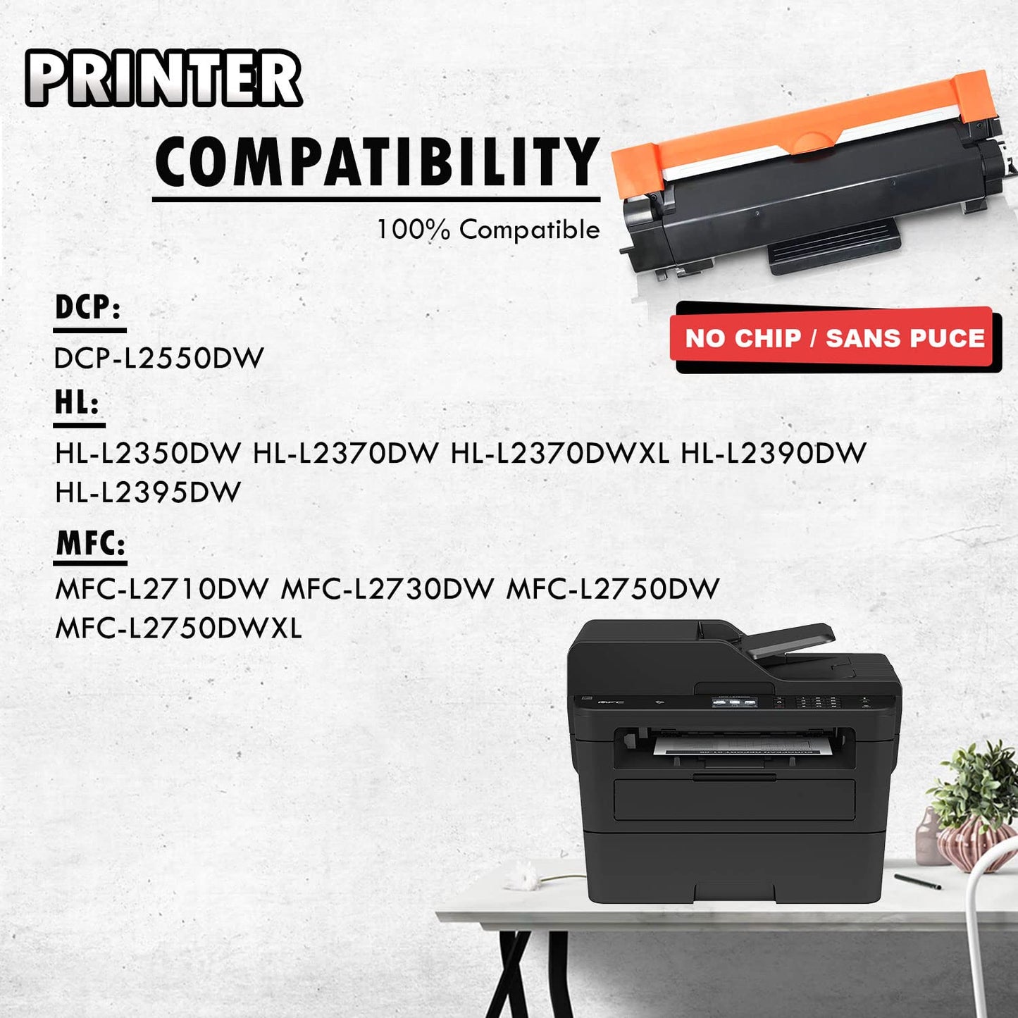 (NO CHIP) 2 High Yield Inkfirst® Toner Cartridges TN-760 (TN760) Compatible Remanufactured for Brother TN-760 Black MFC-L2710DW MFC-L2730DW MFC-L2750DW MFC-L2750DWXL DCP-L2550DW HL-L2350DW HL-L2370DW