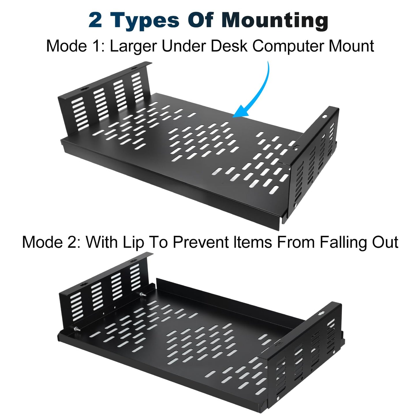 Freejia Adjustable Under Desk PC Mount for Small Form Factor SFF Computers and PCs, Product Using Space 17.3" x H 6" x D 12", Compatiblet with PlayStation 4, PS4 Slim, PS4 Pro for Under Desk Gaming