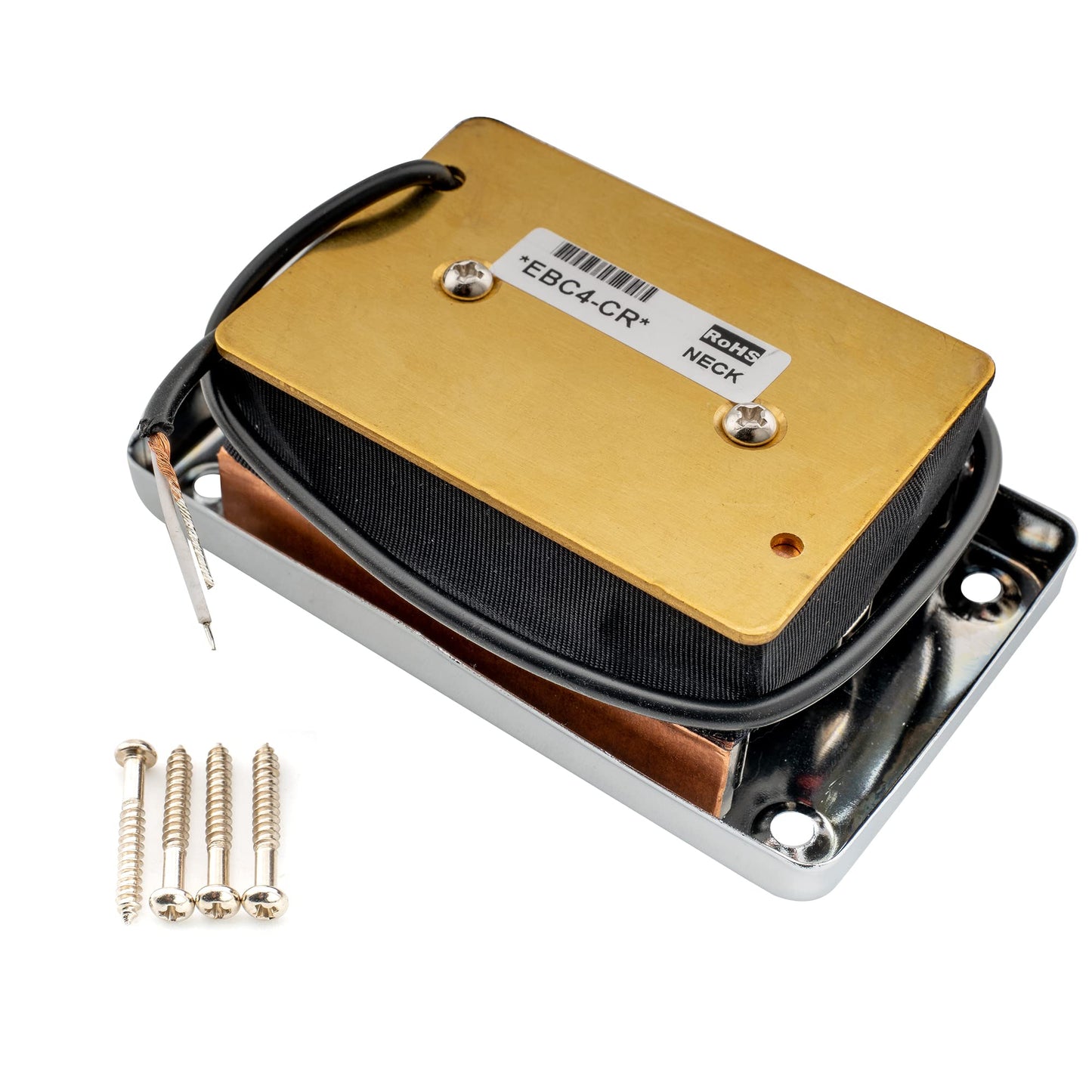 Artec EBC4 Ceramic Sidewinder Mudbucker Style Bass Neck Pickup 30K for Epiphone/USA Made SG/EB Style Electric Bass, Chrome