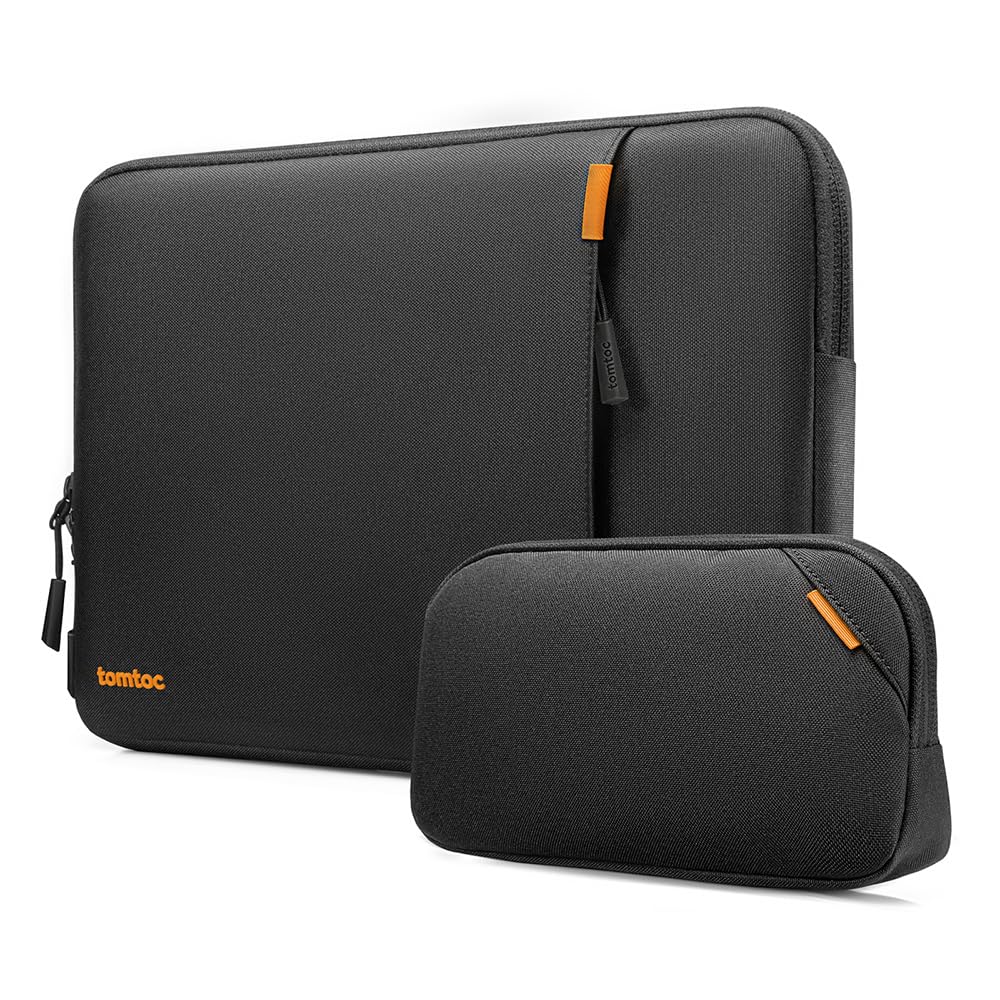 tomtoc 360 Protective Laptop Sleeve Set for 13-inch MacBook Air M5/A3449 (2026) M4/A3240 M3/A3113 M2/A2681 M1/A2337, Water-Resistant Laptop Case with Accessory Bag Fits 13" MacBook Neo A18/MacBook Pro