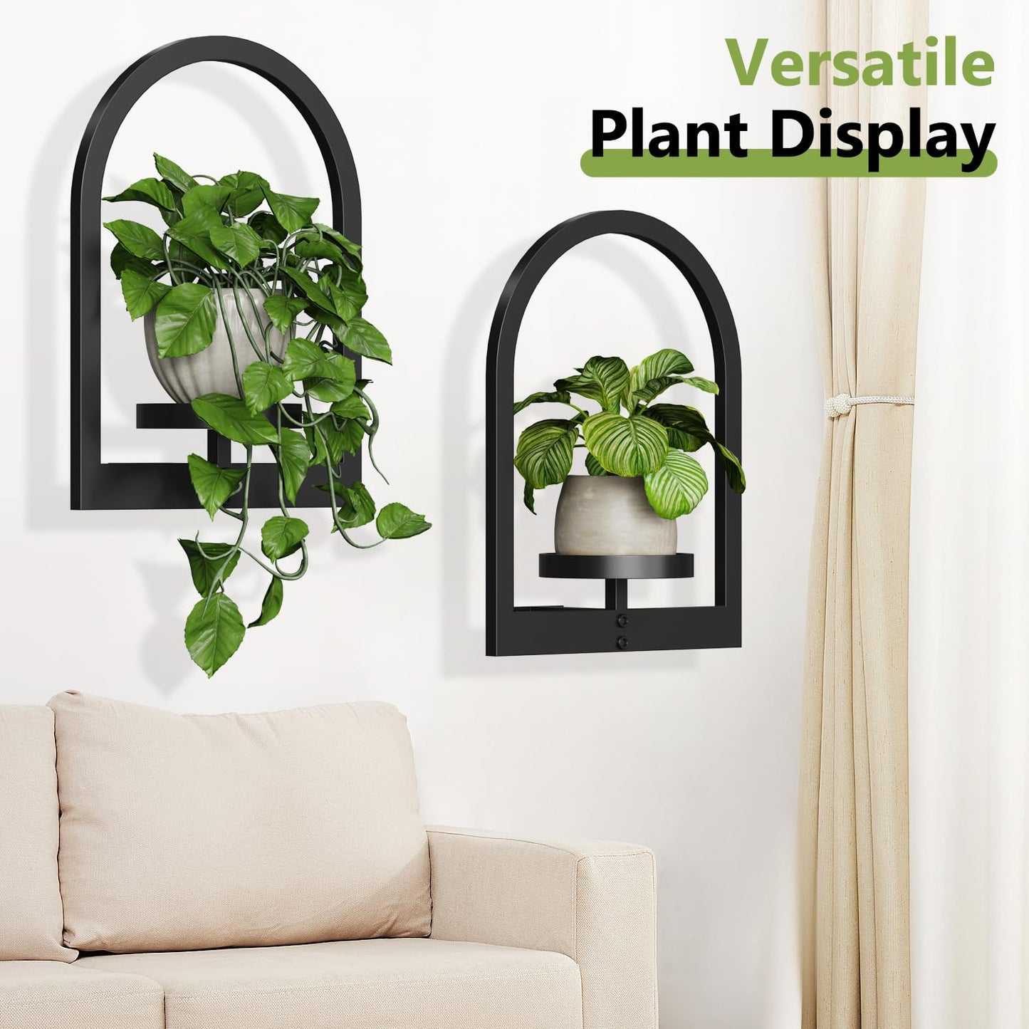 Wall Planters for Indoor Plants, 3D Floating Wall Planter for Home Decor, Picture Frame Plant Holder, Plant Shelves 2 Pack for Living Room Home Office
