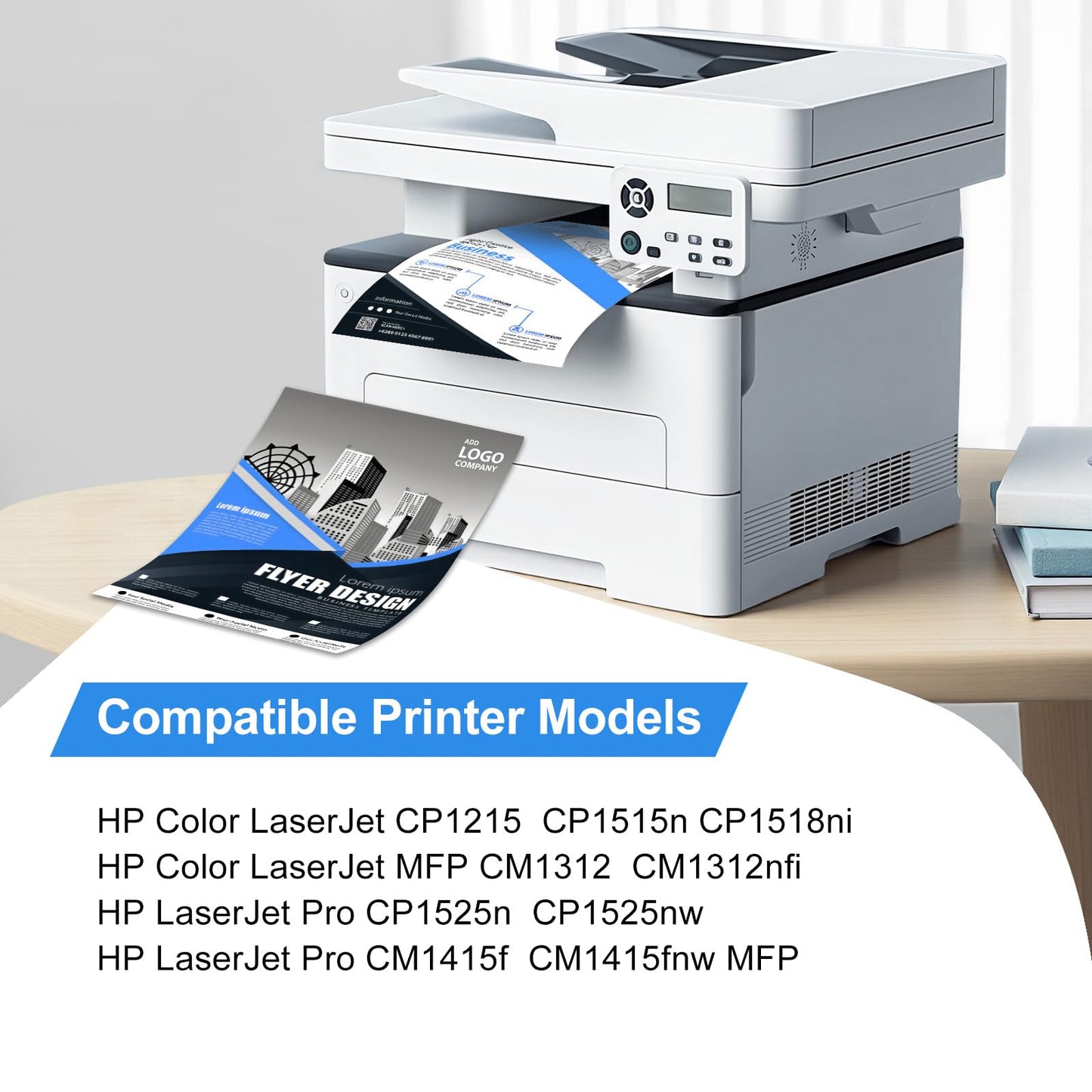 HenceBuy 125A Toner Cartridge Replacement for HP 125A CB540A CB541A CB542A CB543A Toner for HP 125A Color LaserJet CM1312 MFP CM1312nfi CP1515n CP1518ni CP1215 CP1515n Printer (4 Pack)