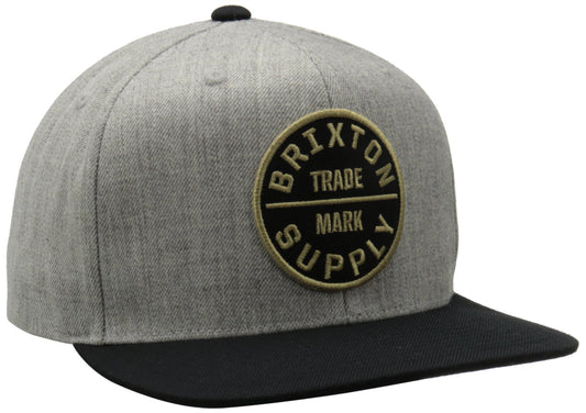 BRIXTON Men's Oath Iii Medium Profile Adjustable Snapback Hat, Light Heather, One Size