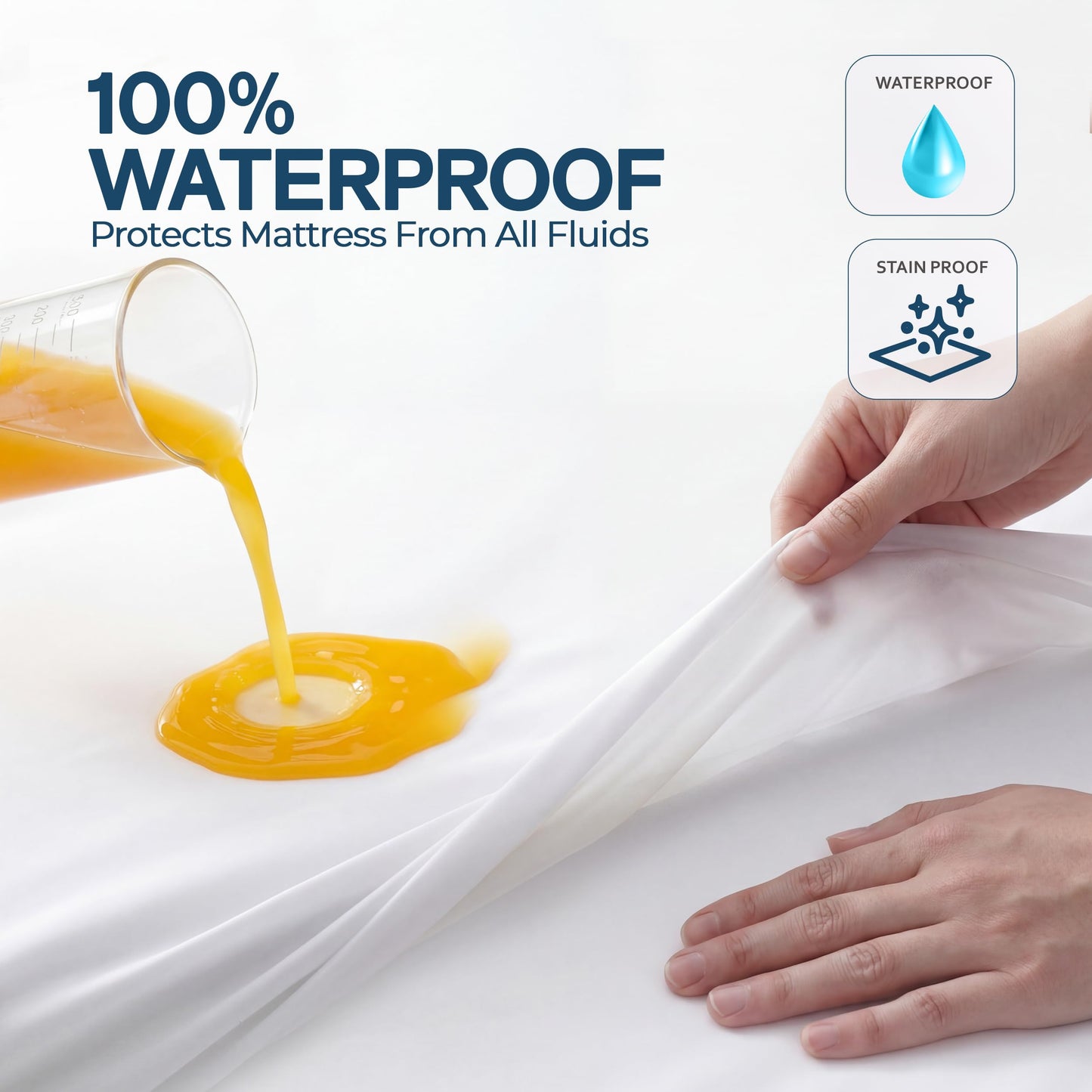 Beddora Zippered Mattress Encasement Queen - 100% Waterproof and Bed Bug Proof Mattress Protector - Absorbent, Six-Sided Mattress Cover