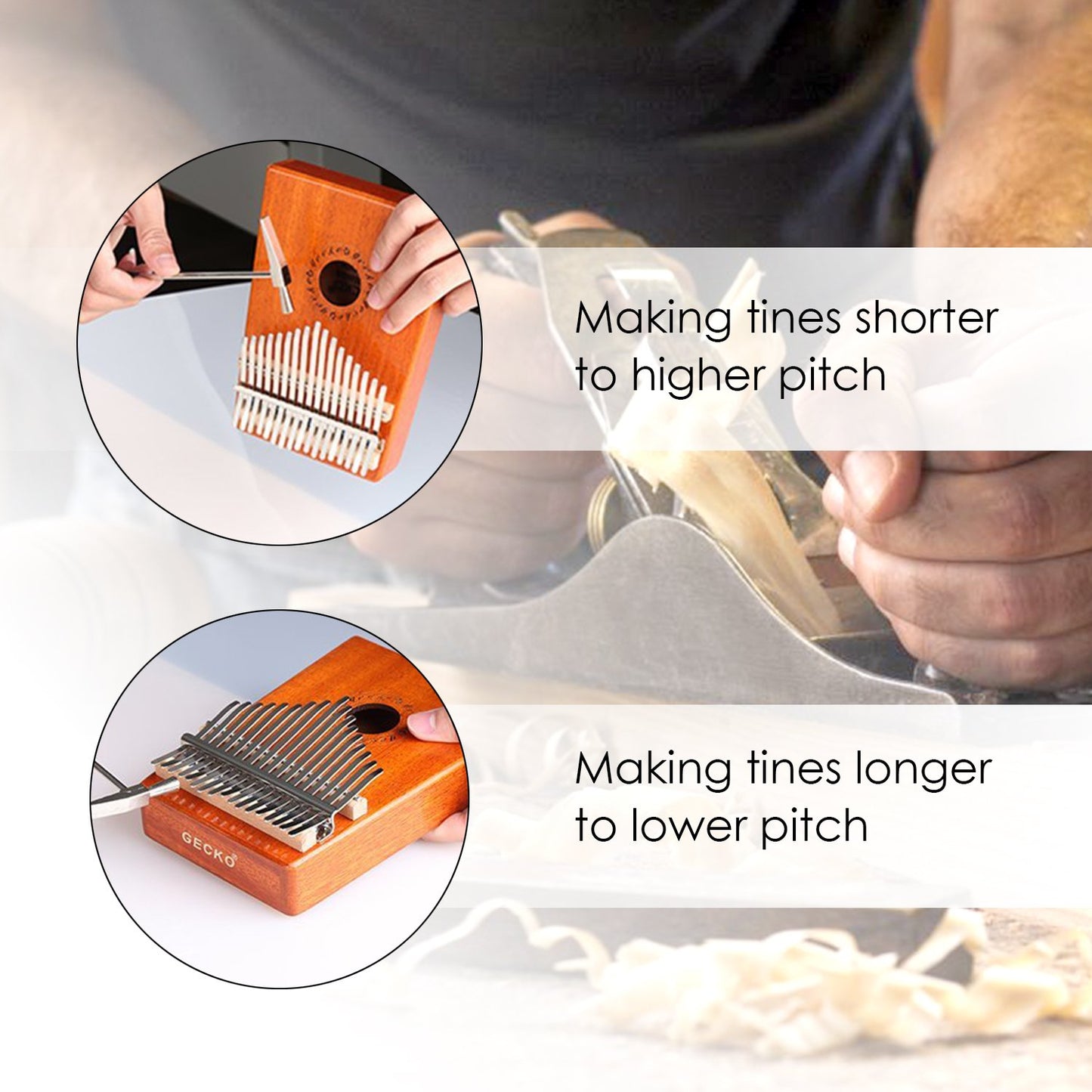 GECKO Kalimba 17 Keys Thumb Piano with Waterproof Protective Box,Tune Hammer and Study Instruction,Portable Mbira Sanza Finger Piano,Gift for Beginners Professional