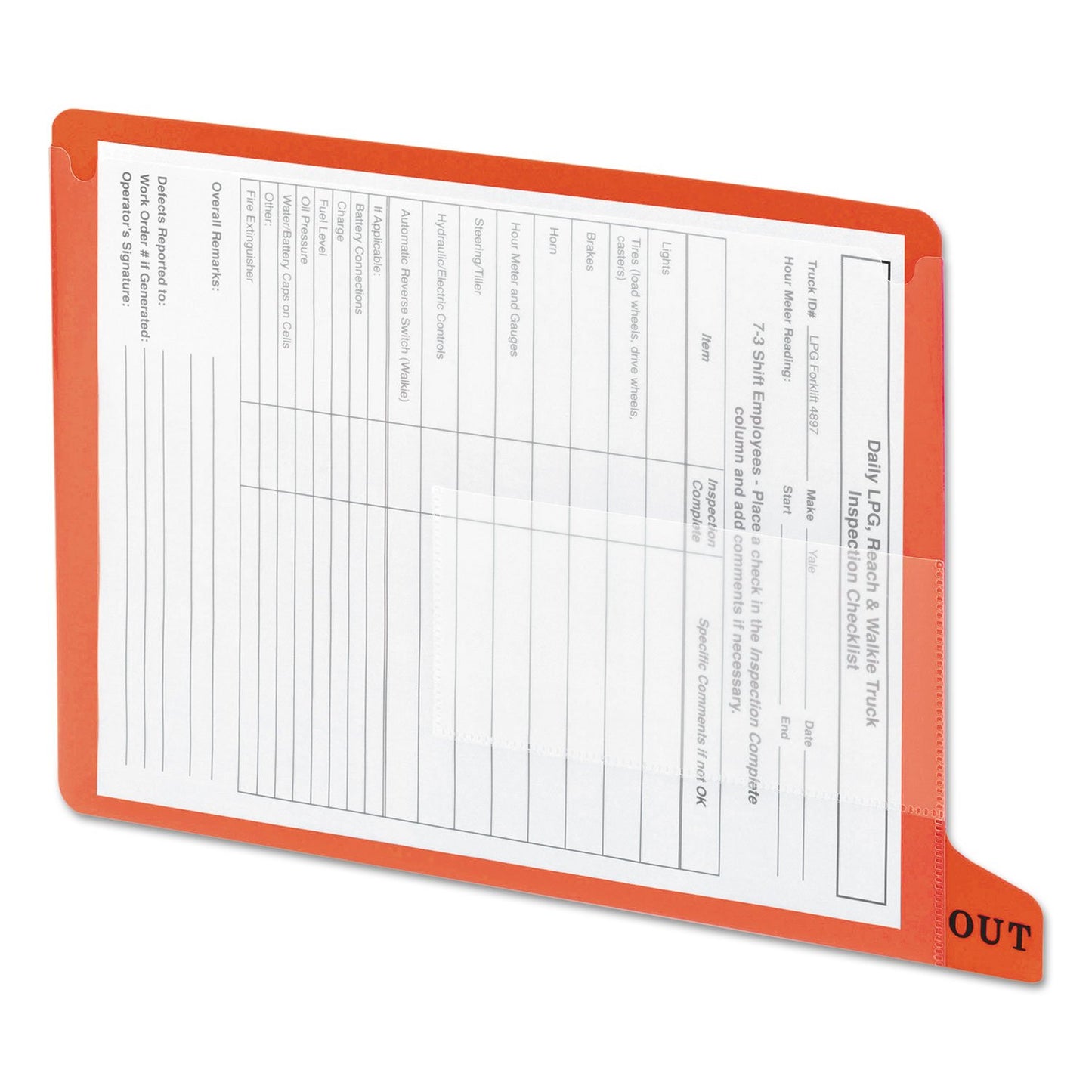 Smead End Tab Vinyl Out Guide, Letter, Red, 25 Per Box (61950)