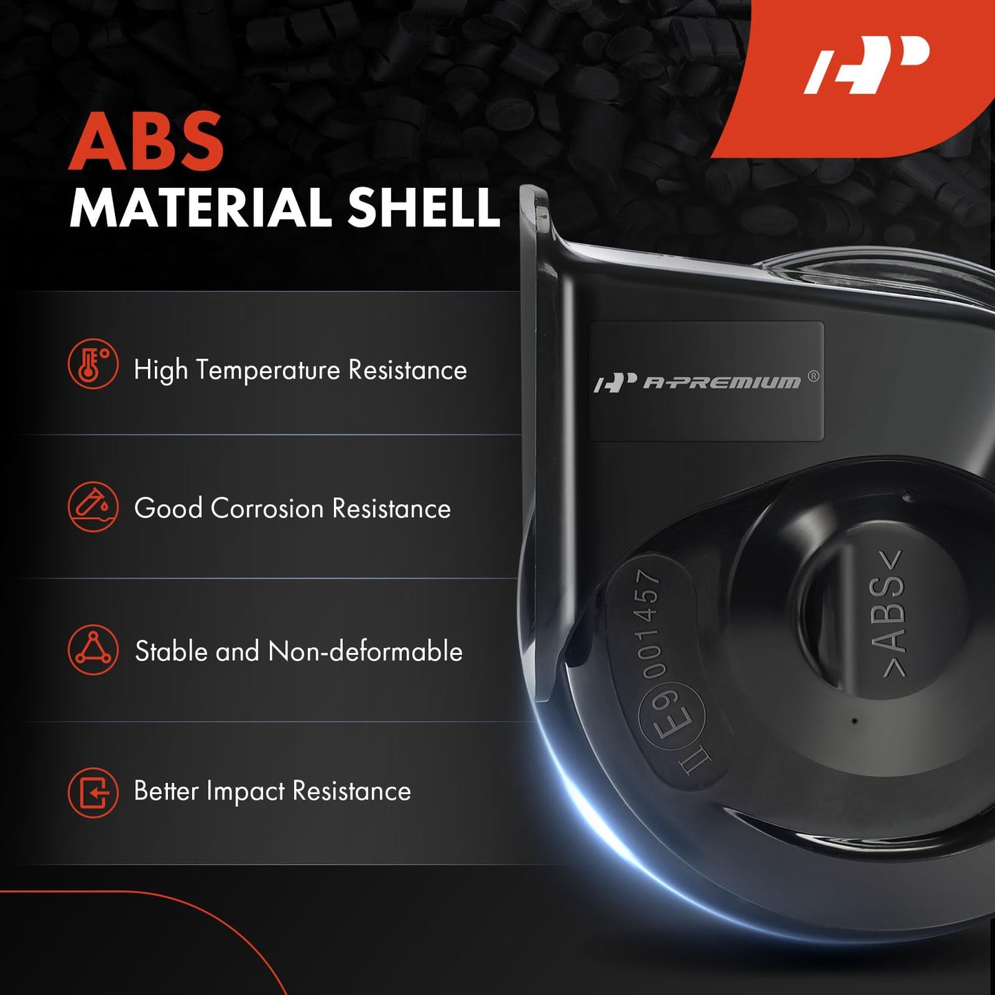 A-Premium Dual Snail Horn High Low Universal Electric Horns - 12V 110dB - Compatible with most Passenger Cars, Commercial/Off-Road Vehicles, Gas Cars, Electric Cars, Motorcycles & Trucks, 80 mm