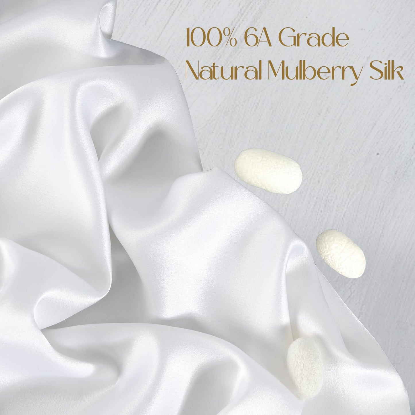 ZIMASILK 100% Mulberry Silk Pillowcase for Hair and Skin, with Hidden Zipper, Both Sides 19 Momme Pure Silk, 1pc(Queen 20''x30'',White)