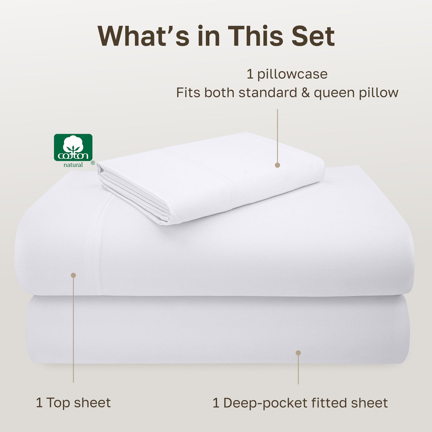 California Design Den -Twin Sheet Set 100% Cotton Sheets, 600 Thread Count, Deep Pocket, Soft & Crisp White Sheets Set, 3 Pc Twin Sheets Set, Sateen Weave, Beats Egyptian Cotton Claim (Bright White)