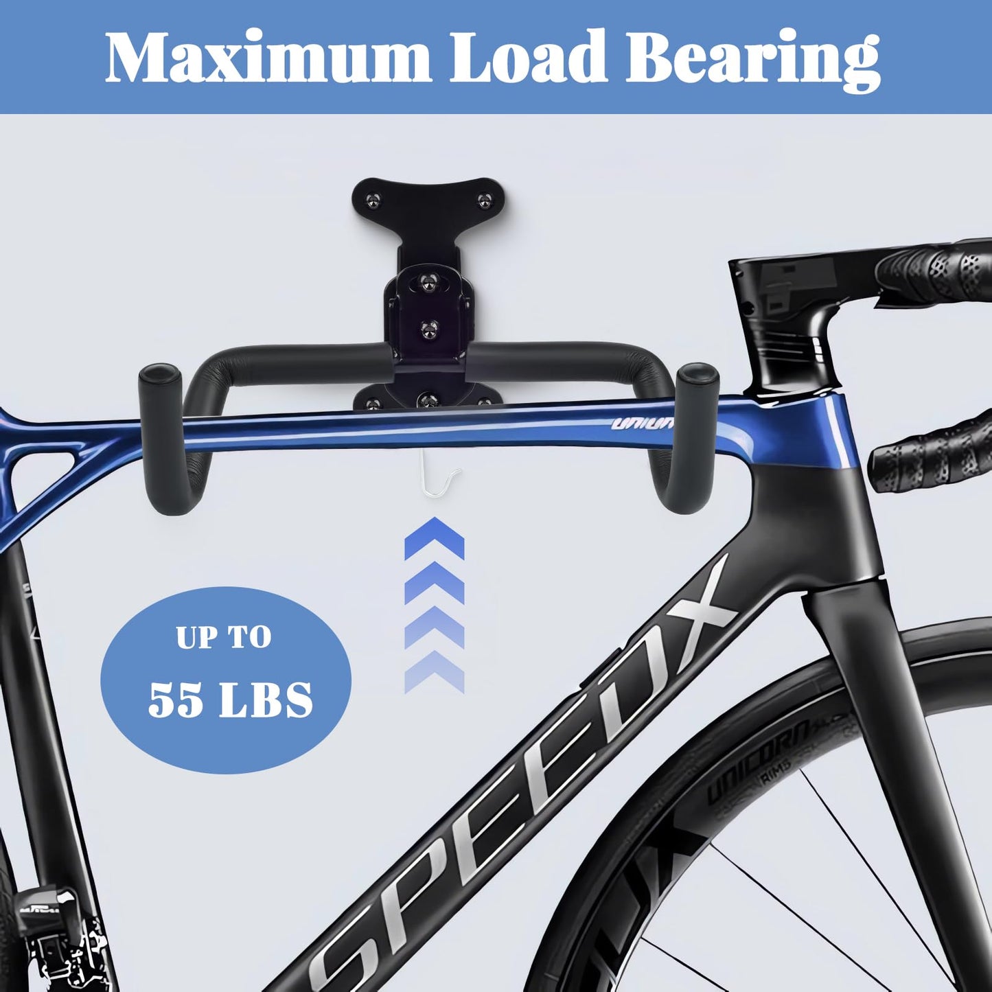 Bike Wall Mount, 2 Pcs Horizontal Bike Rack, Adjustable Heavy Duty Bike Hook for Garage Indoor Bike Storage