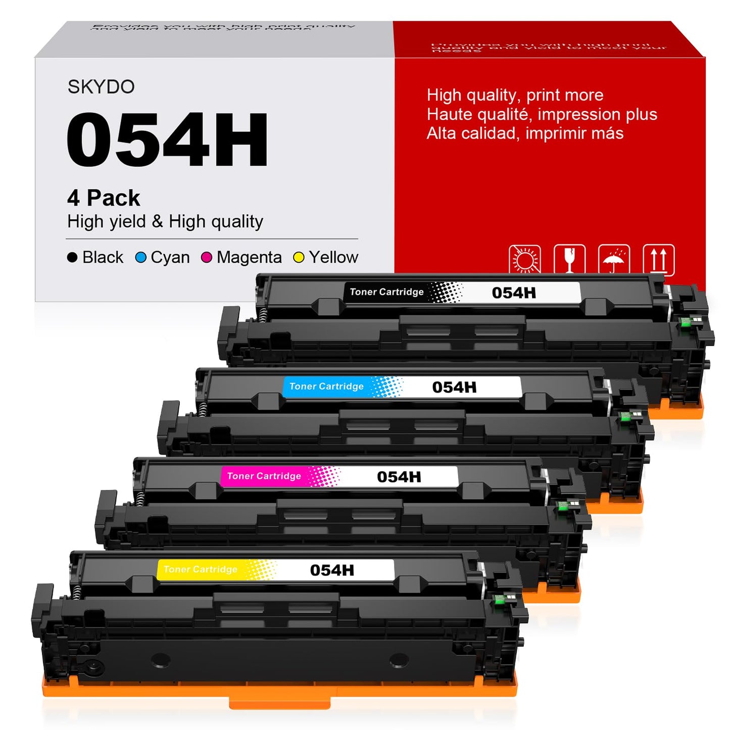 054H Toner Cartridge Replacement for Canon 054H 054 H CRG-054 Work with Canon MF642Cdw Toner Cartridges, Color imageCLASS MF644Cdw LBP622Cdw MF641Cdw Laser Printer Toner (4 Pack)