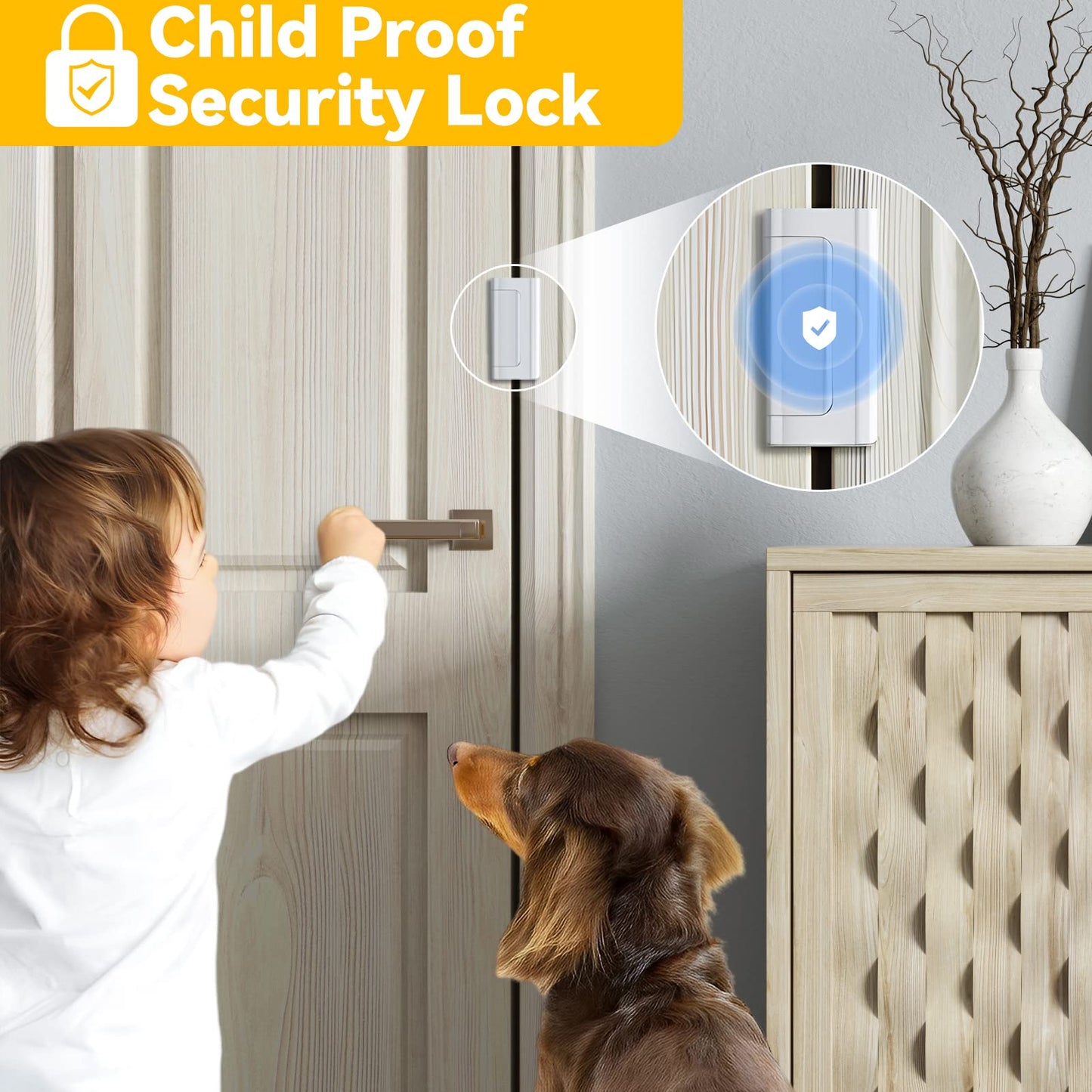 3 Pack Home Security Door Lock Withstand 800 lbs for Inward Swinging Door,Door Reinforcement Lock with 8 Screws to Prevent Unauthorized Entry, Child Proof Door Locks for Home Security and Privacy