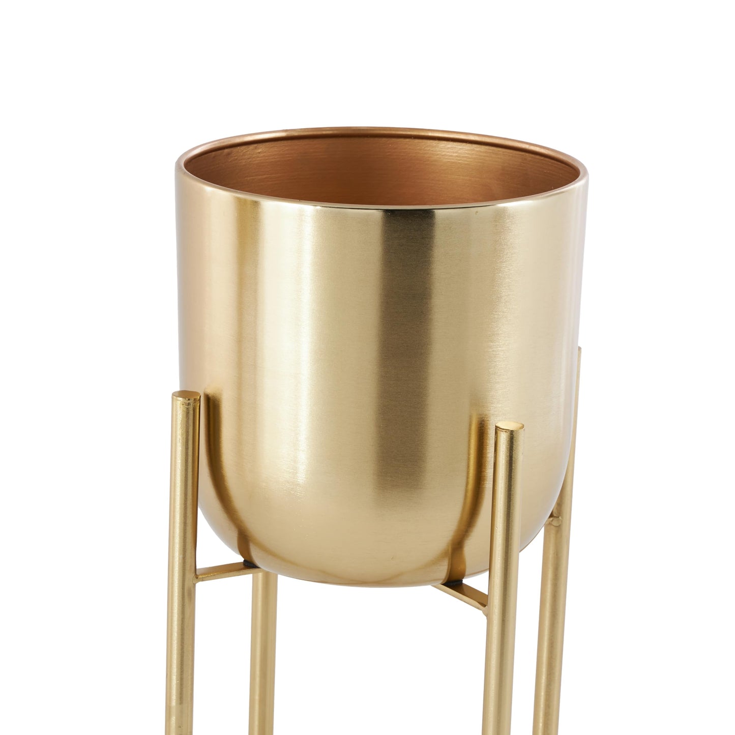 Deco 79 Metal Indoor Outdoor Dome Planter with Removable Stand, Set of 2 19", 22"H, Gold