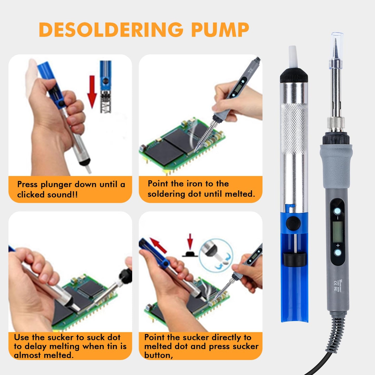 Oubit Soldering Iron Kit with Digital Multimeter, 80W LCD Fasting Heating (180-480°C) Soldering Welding Iron Tools with ON-Off Switch, 5*Soldering Iron | Tips 8-in-1 Screwdriver | Stand