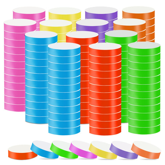 2100 Pcs Paper Wristbands for Events - Waterproof Bracelets for Music Festivals, Concerts, Exhibitions (7 Neon Colors)